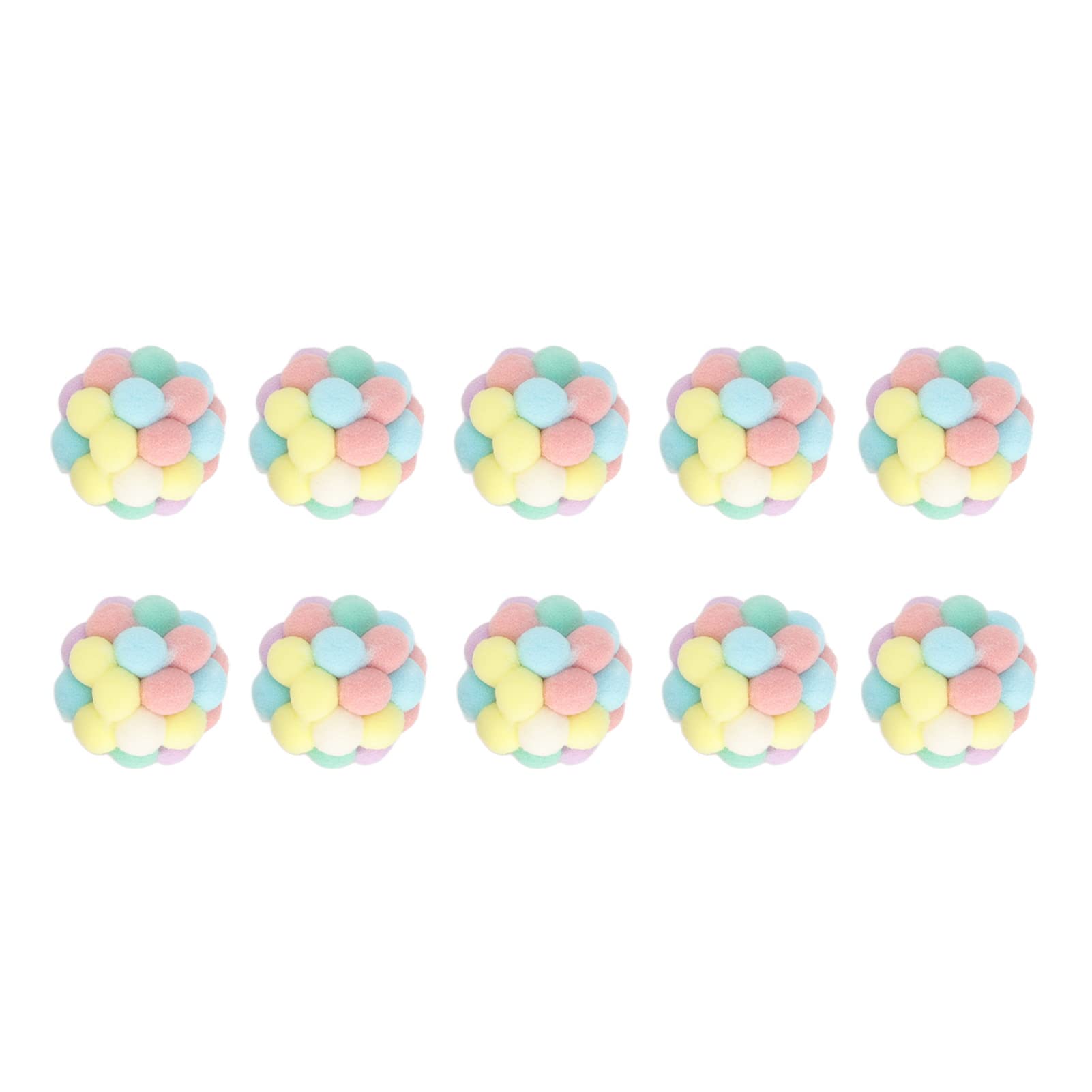 10pcs Colorful Plush Cat Toy Balls - Soft Elastic Interactive Kitten Chewing Toys for Indoor Play, Exercise & Stress Relief - Perfect for Playtime, Training & Bonding with Your Pet Cat