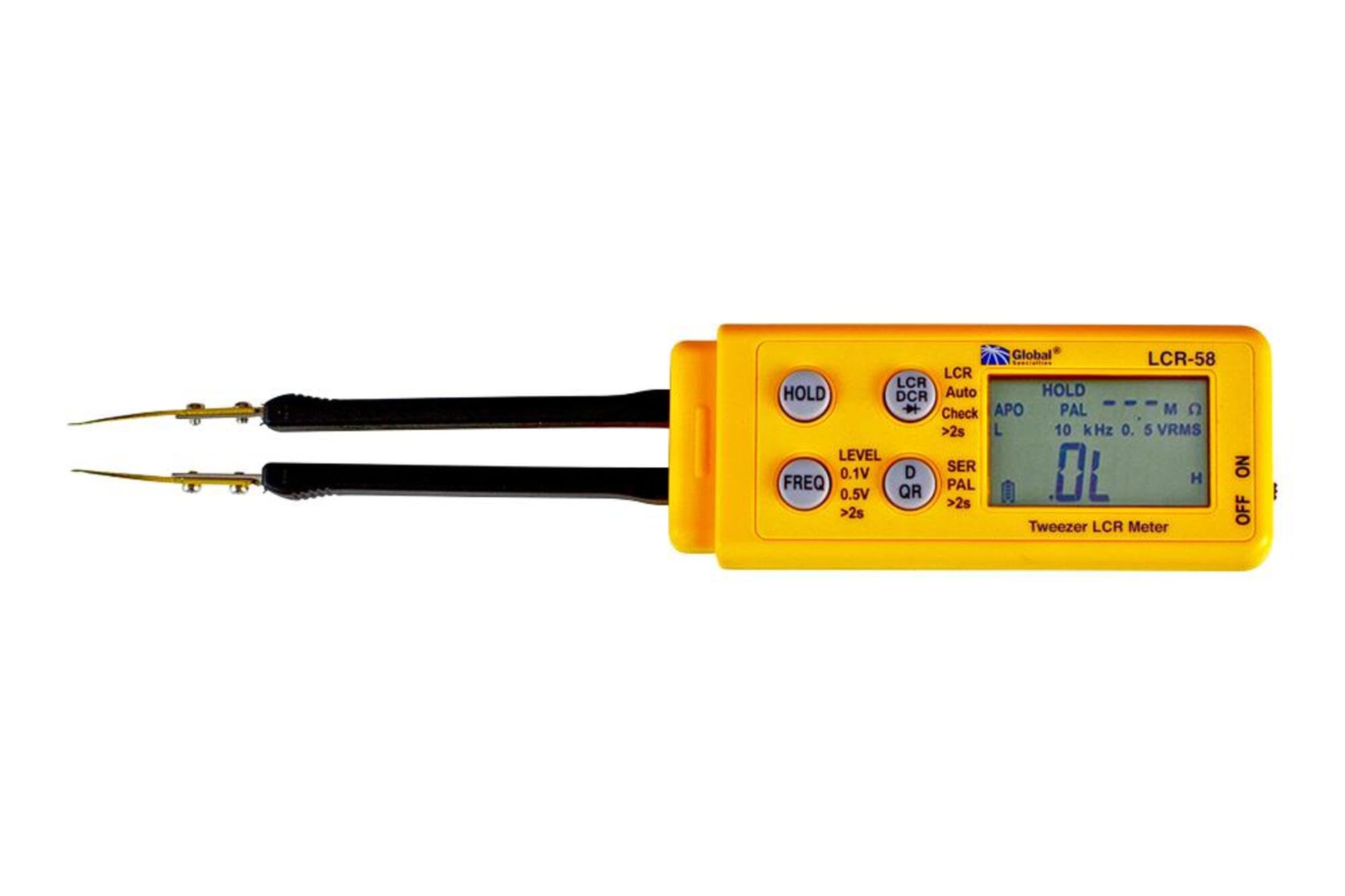 Global Specialties LCR-58 Precision Tweezer LCR Meter - Digital Inductance Capacitance Resistance Tester for Electronics Repair, PCB Testing & Component Analysis