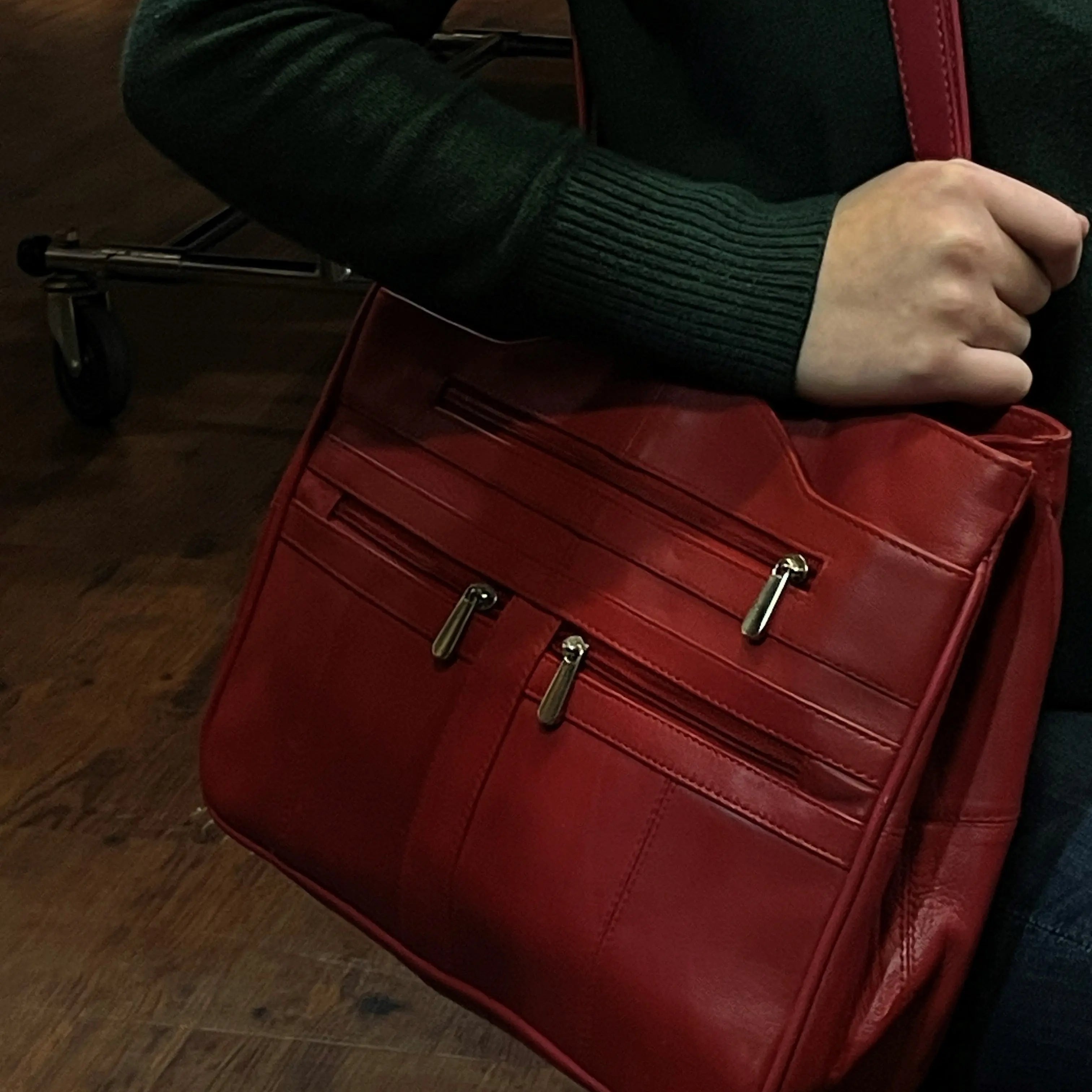 Premium BOL Leather Shoulder Bag for Women & Men - Multi-Pocket Crossbody Purse with Adjustable Strap - Perfect for Travel, Work & Everyday Use