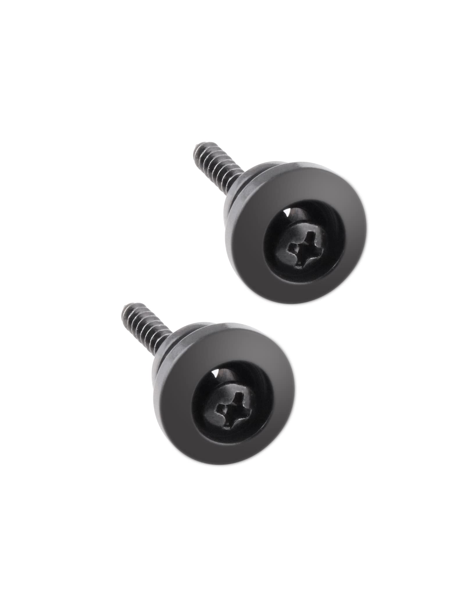 Rubatone Guitar Strap Buttons - 2-Pack Black Mushroom Head Strap Pins for Acoustic, Electric Guitar, Banjo & Ukulele - Secure Instrument Accessories for Live Performances & Studio Sessions