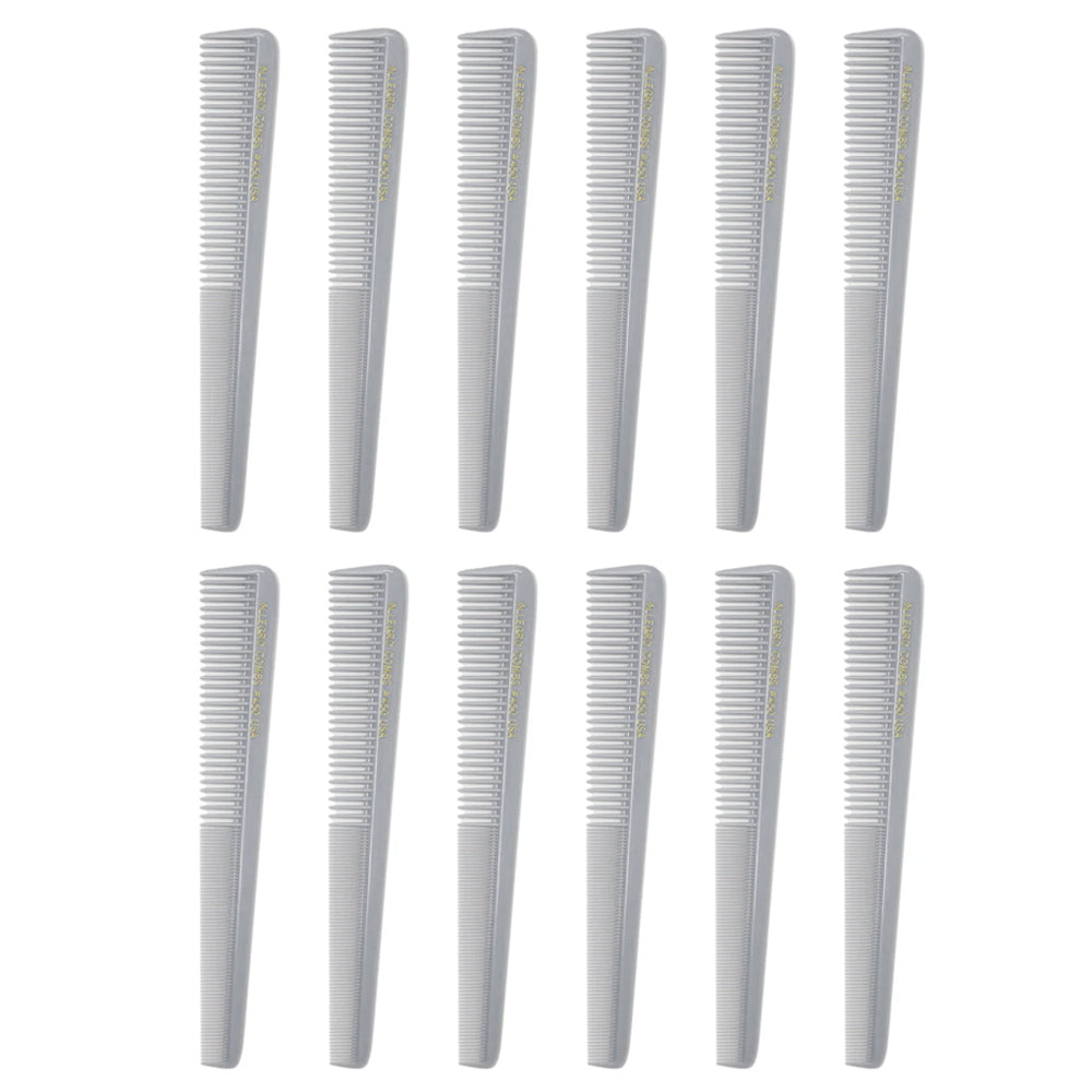 Allegro Combs 450 Professional Tapered Barber Hair Cutting Combs - 12 Pack Black Styling Combs for Fade, Undercut & Precision Haircuts | Salon & Home Use