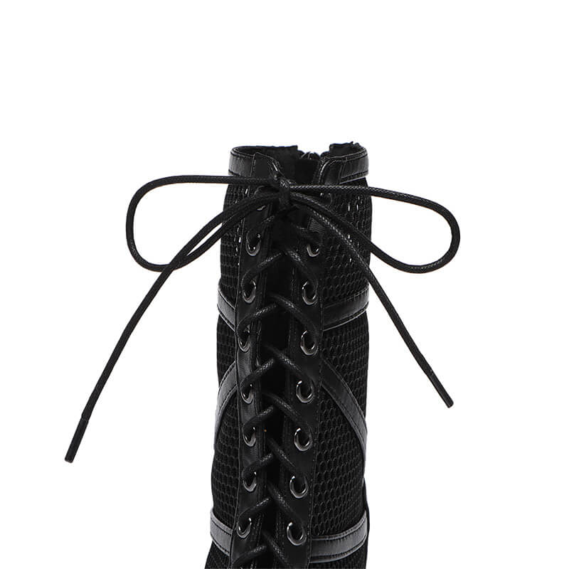 Stylish Women's Mesh Pointed Toe High Heel Ankle Boots - Perfect for Office, Party & Evening Outfits