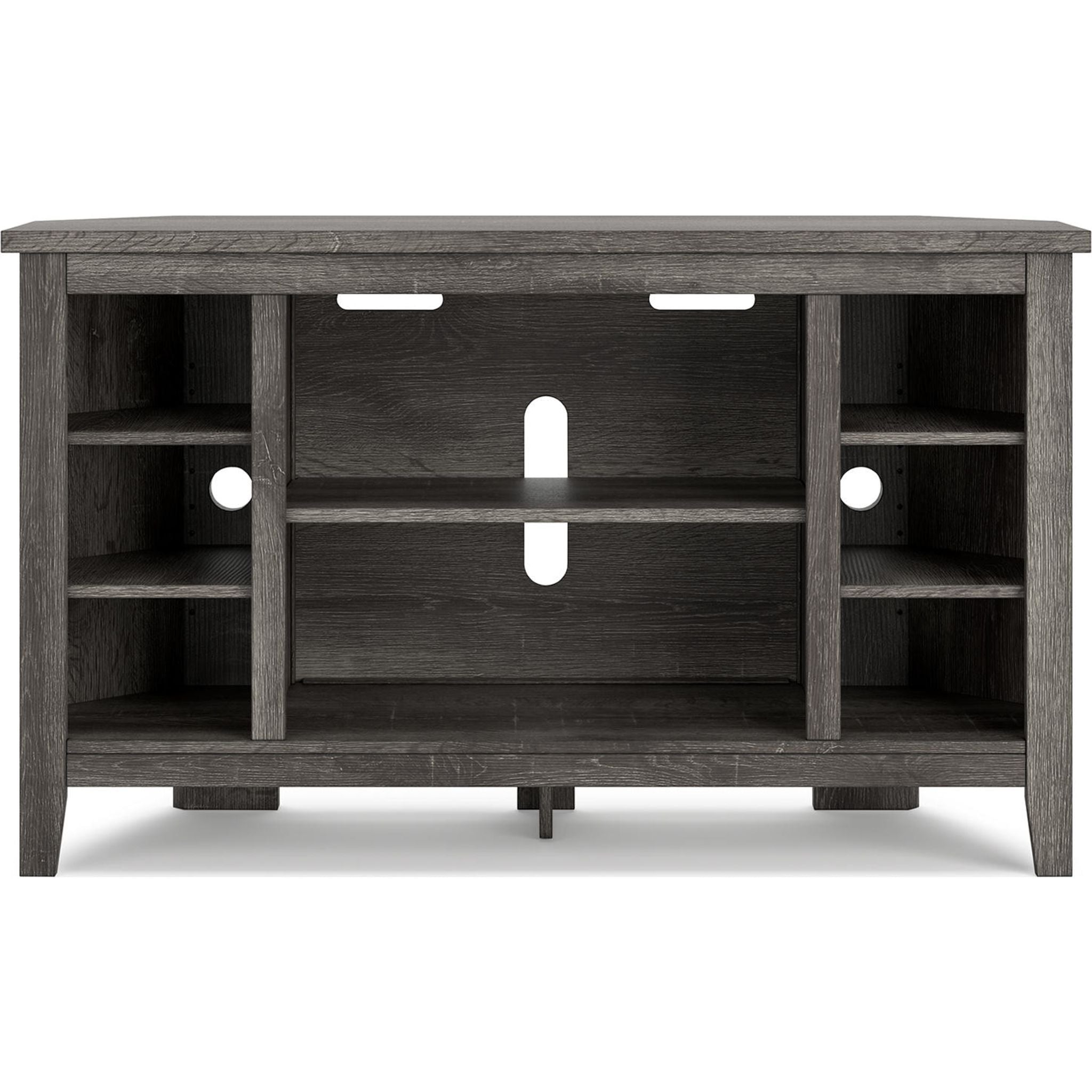 Arlenbry Corner TV Stand in Gray - Modern Space-Saving Entertainment Center for Living Room & Bedroom