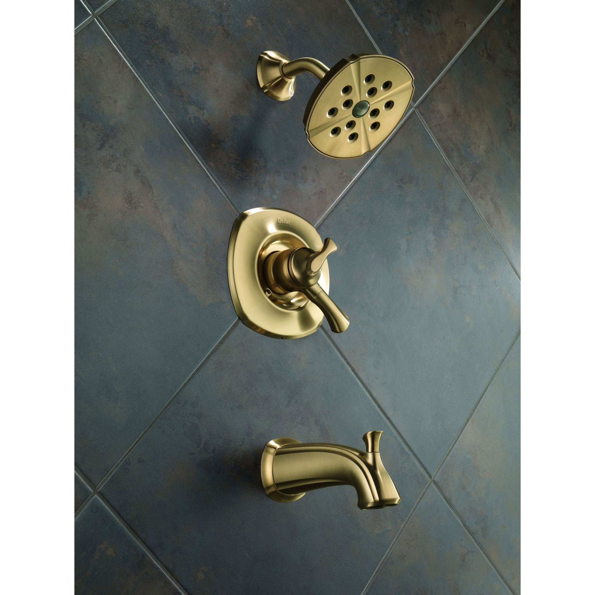Delta Addison Champagne Bronze Tub and Shower Combination Faucet with Valve D408V - Perfect for Bathroom Renovation and Modern Home Upgrades