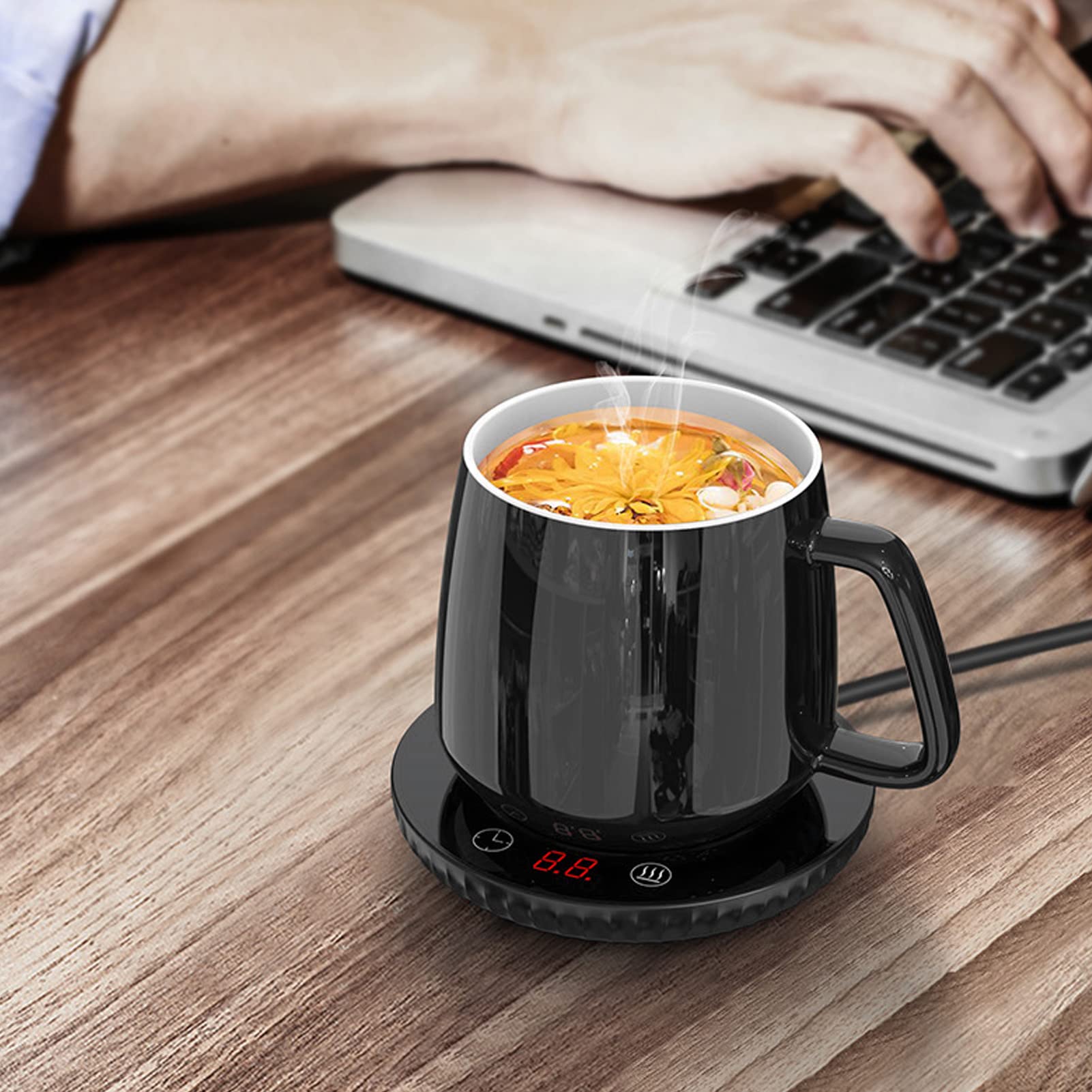 Electric Coffee Mug Warmer - USB-Powered Cup Warmer for Office, Home & Car | Keep Coffee, Tea & Beverages Hot | Perfect for Desk, Travel & Commuting (Black)