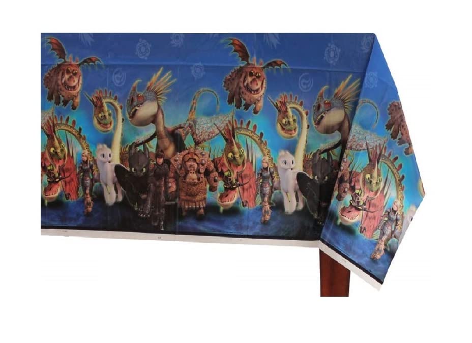 How to Train Your Dragon Birthday Party Supplies Set - 8 Dessert Plates, 8 Lunch Plates, 16 Napkins, Table Cover, Banner, 8 Masks & Stickers - Perfect for Kids' Themed Birthday Decorations & Celebrations