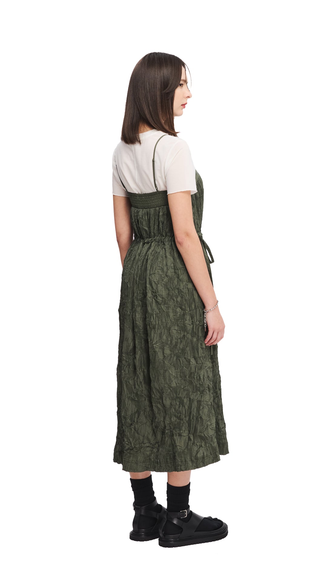 Elegant Crinkle Pleat Dress for Women - Flowy & Comfortable Summer Midi Dress for Casual Outings, Parties & Beach Vacations