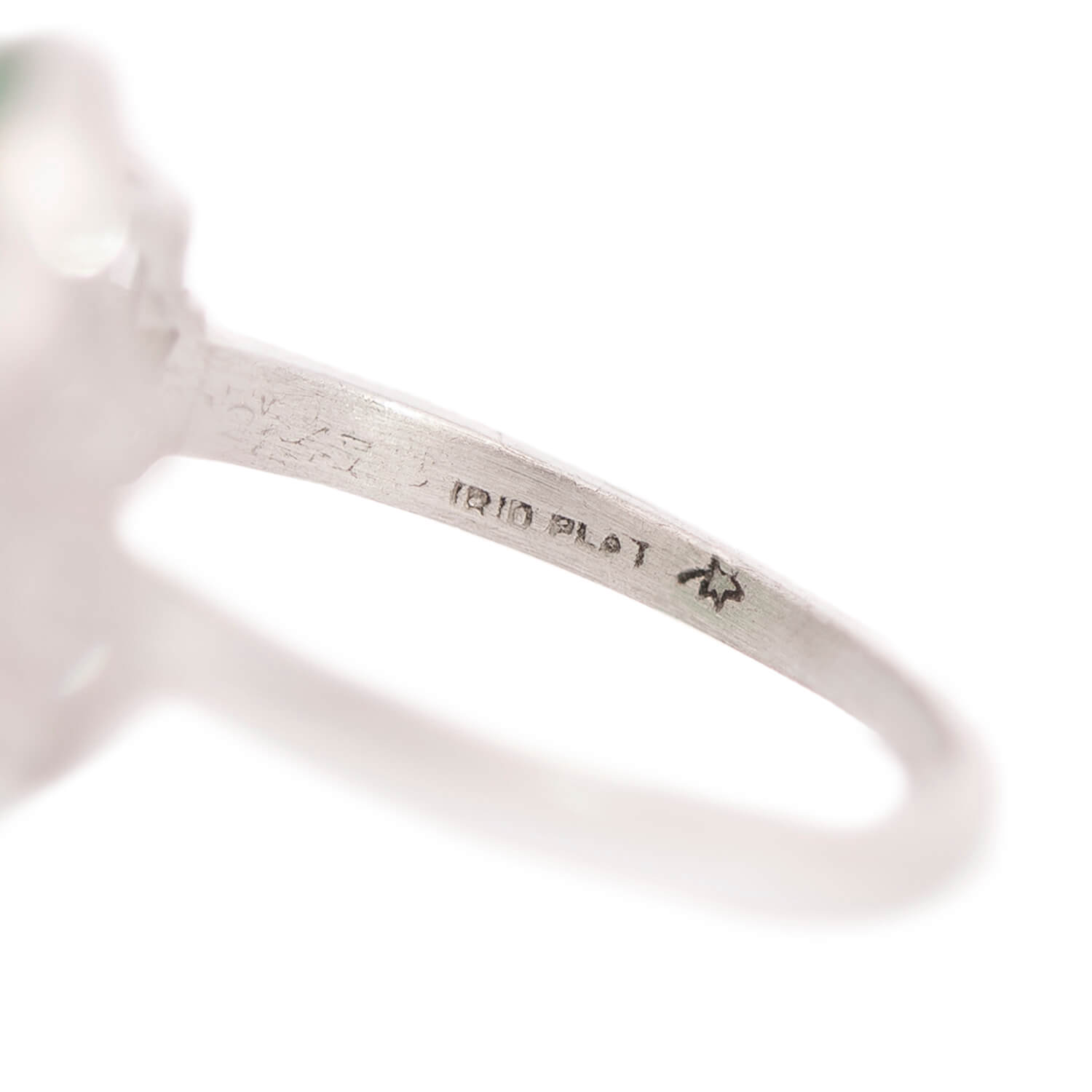 Antique Edwardian Platinum Jade and Diamond Ring - Vintage Jewelry for Weddings, Engagements & Special Occasions