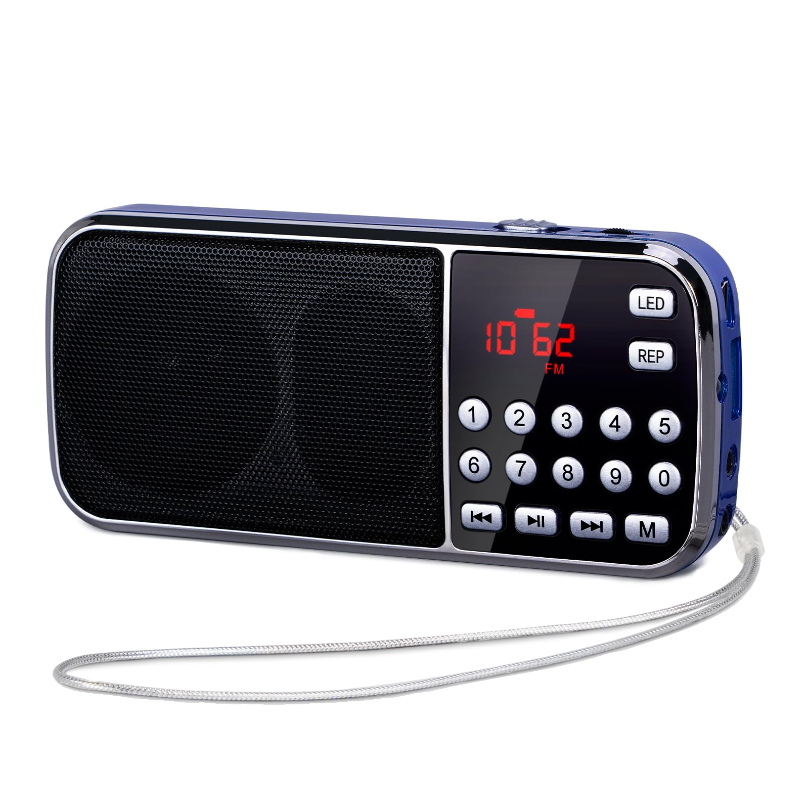 PRUNUS L-189 Portable AM/FM Radio with 3W Dual Speaker, 1200mAh Rechargeable Battery, LED Flashlight, MP3/AUX/USB/TF Support - Perfect for Camping, Emergencies & Outdoor Adventures
