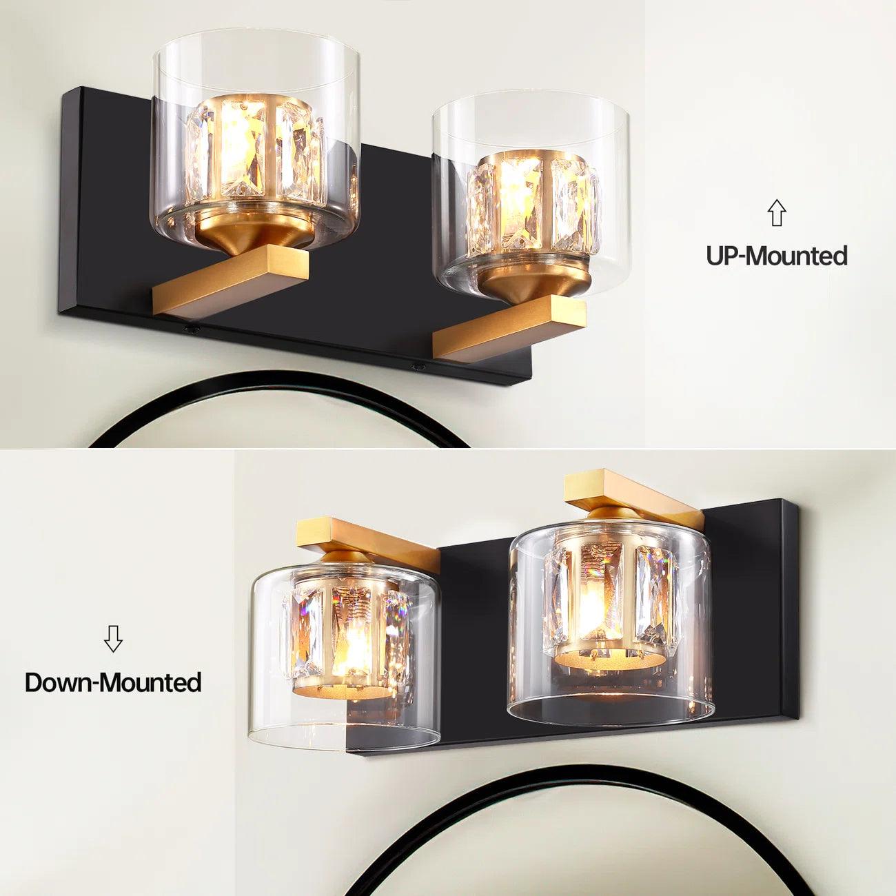 Kolt Chrome Modern 2-Light Bathroom Vanity Light Fixture - Perfect for Bathroom Makeovers & Spa-Like Ambience