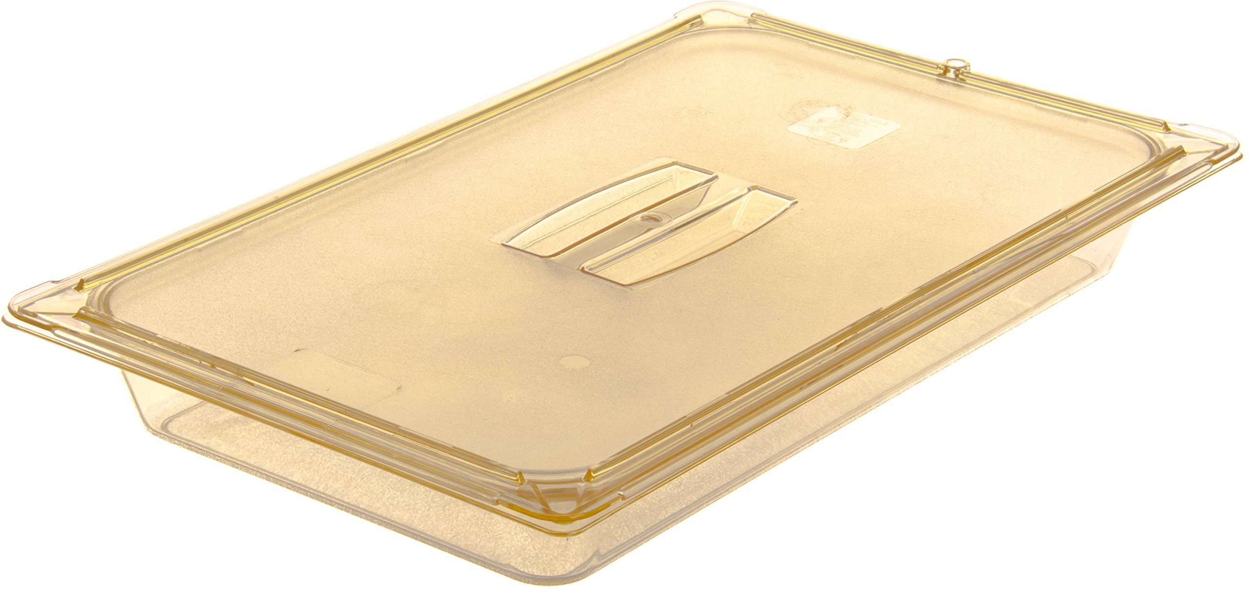 Carlisle 10410U13 High Heat Universal Lid for Full Size Food Pans - 20.75 x 12.88 Inches, Amber, Durable Plastic, Case of 6 - Perfect for Restaurants, Catering & Commercial Kitchens