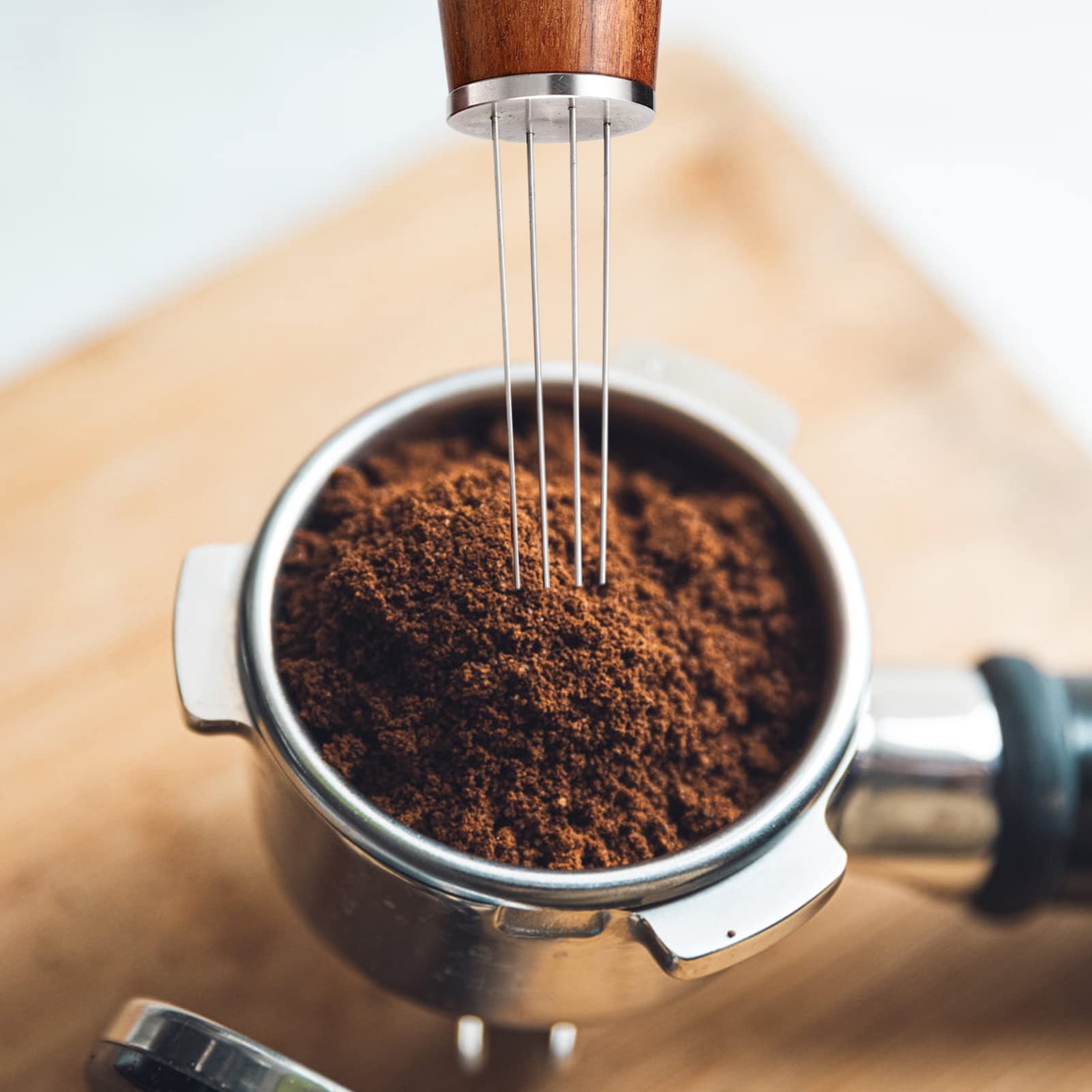 Wooden Espresso Stirrer & WDT Tool with Stand - Barista Coffee Stirring Kit