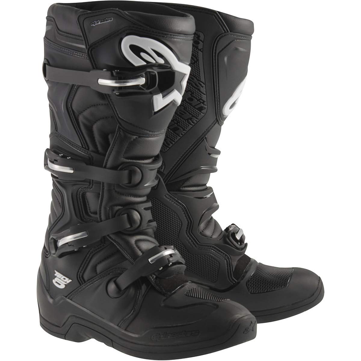 Alpinestars Tech 5 Offroad Motocross Boots for Men - Black Size 10 | Durable MX Racing Motorcycle Boots for Trail Riding & Dirt Biking