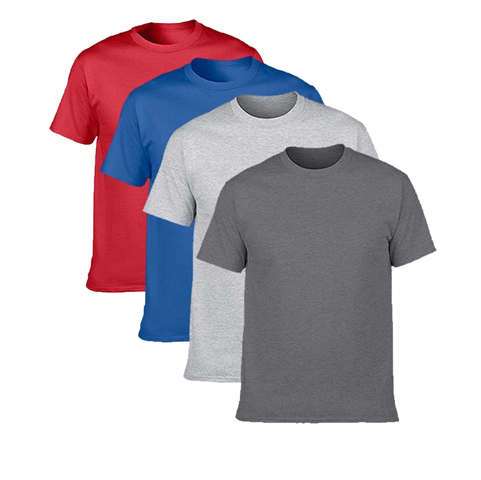 4-Pack Classic Men's Oversized Cotton T-Shirts - Short Sleeve Crew Neck Tees for Casual Wear & Summer Outfits - Plus Size Comfortable Basic Shirts for Everyday Use, Gym, and Street Style