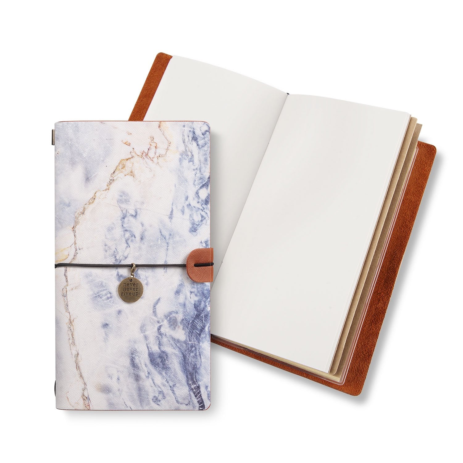 Premium Marble Traveler's Notebook - Leather Journal for Writing & Sketching | Perfect Gift for Travelers, Writers & Artists | Use for Daily Planning, Creative Journaling & Adventure Memories