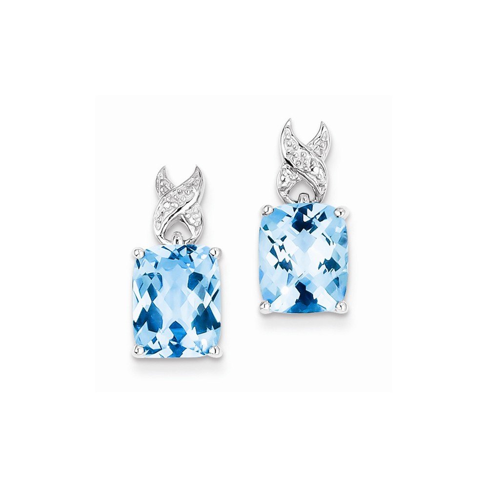 Sterling Silver Blue Topaz Earrings for Women | Dainty Birthstone Jewelry Gift for Her | Perfect for Weddings, Anniversaries & Special Occasions