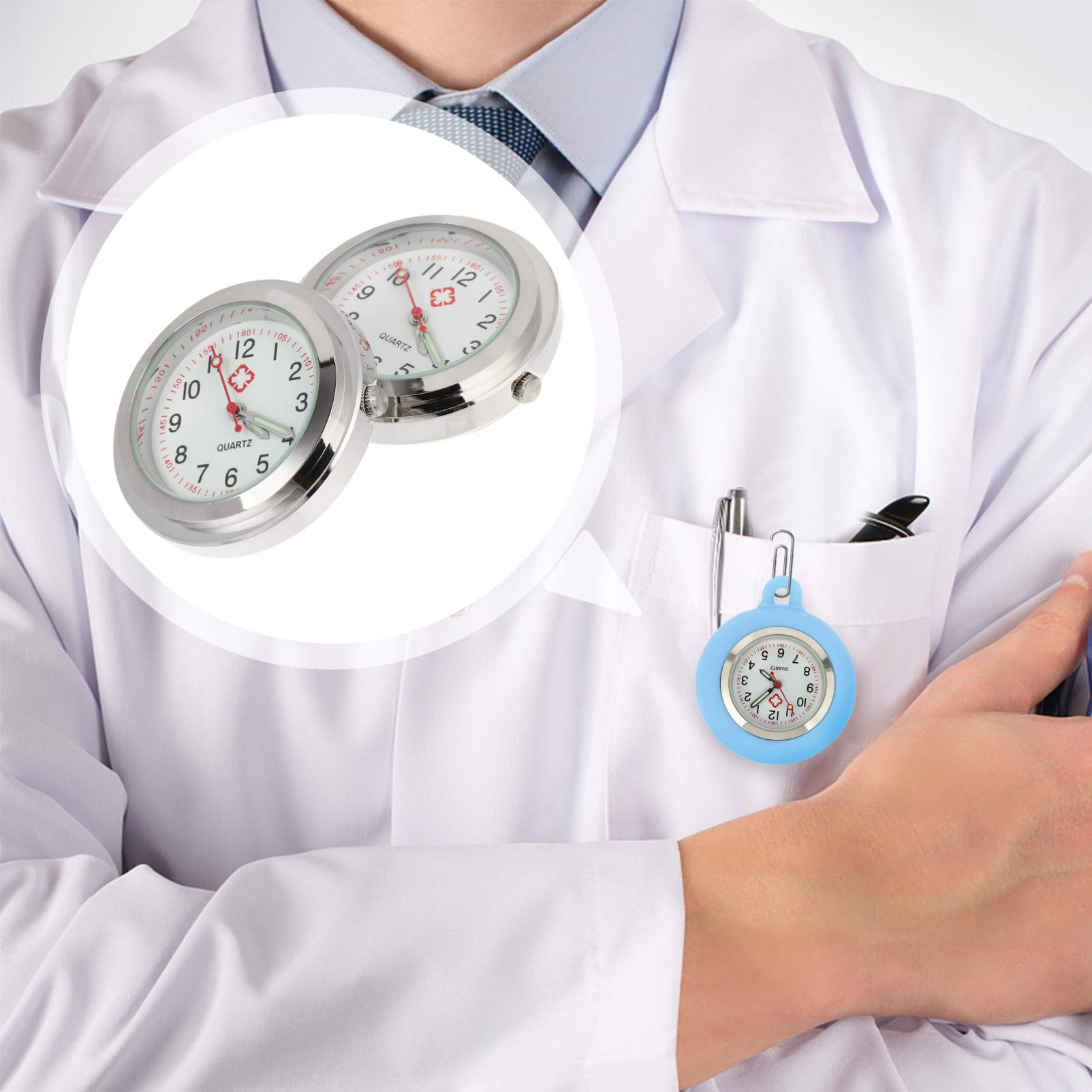 6-Piece Nurse Fob Watch Replacement Set - Quartz Pocket Watch Dials & DIY Watch Parts for Hanging Watches | Perfect for Medical Professionals, Collectors & Watch Repair Enthusiasts