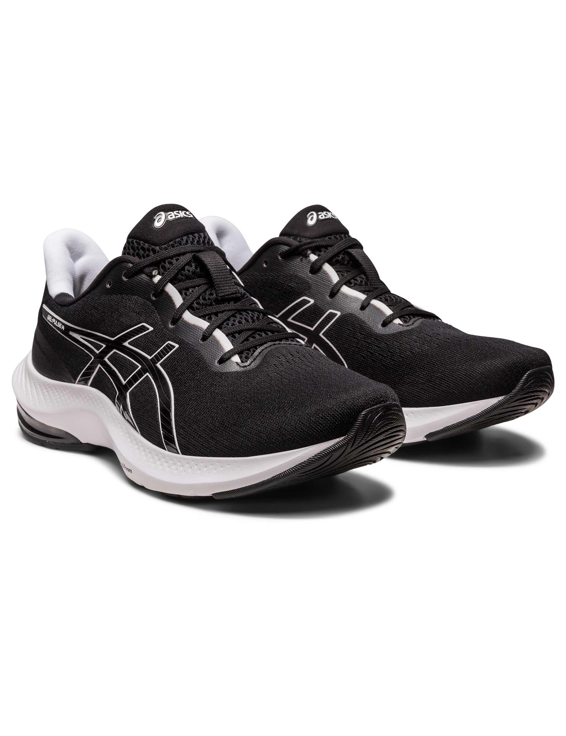 ASICS Gel Pulse 14 Running Shoes for Men & Women - Black/White - Lightweight Cushioned Sneakers for Jogging, Gym & Daily Wear