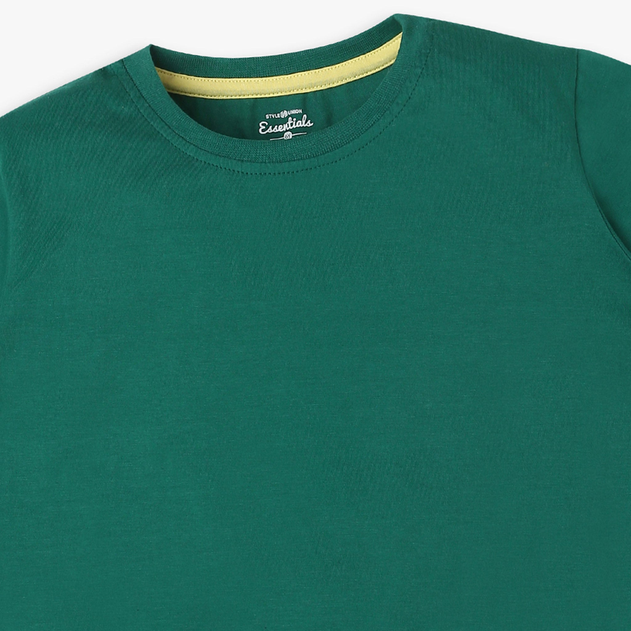 Boys Solid Color Crew Neck T-Shirt - Soft Cotton Short Sleeve Tee for Kids | Perfect for School, Playdates & Everyday Wear