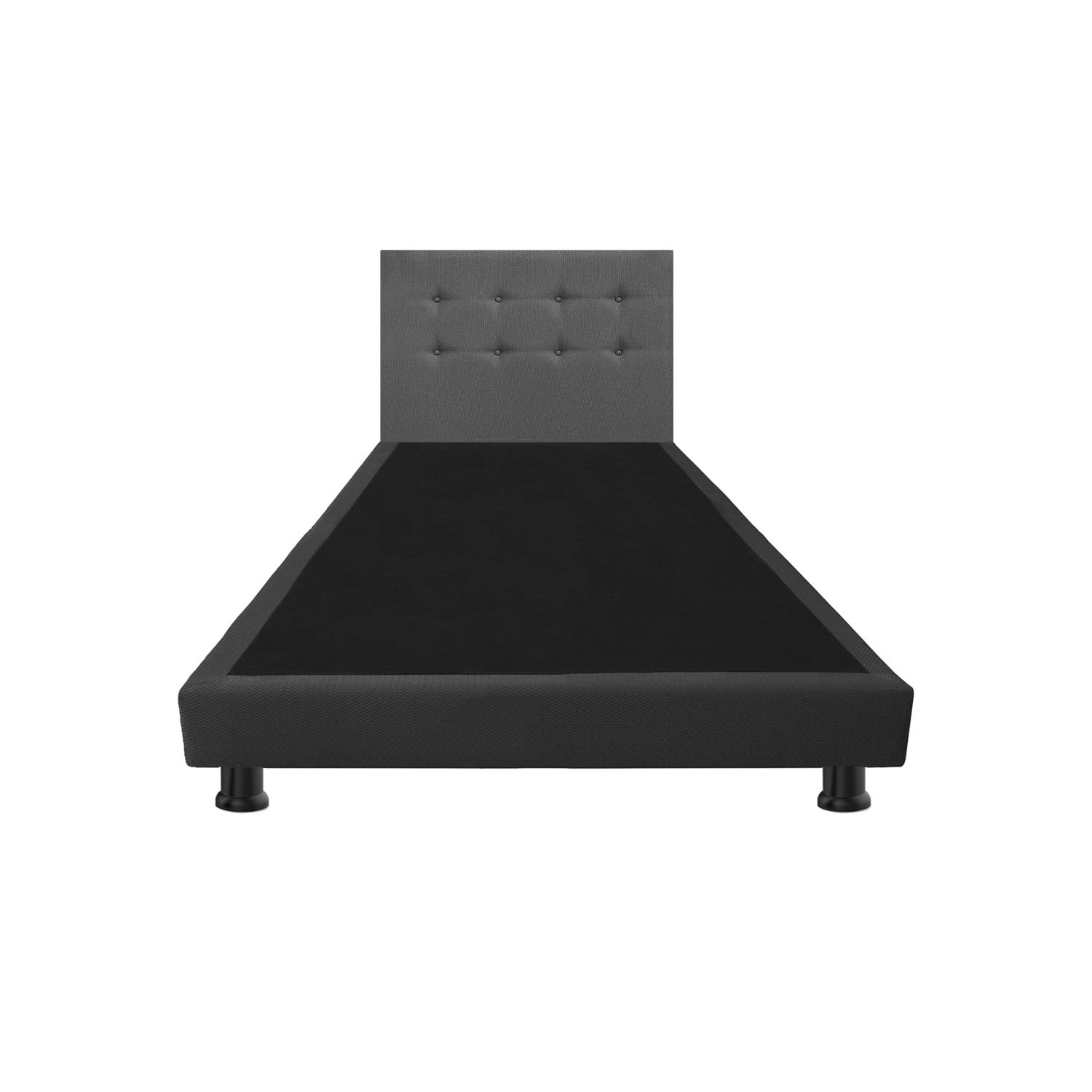 Dublin Grey Bed Frame with Headboard - 100x190cm, Sturdy Legs - Perfect for Modern Bedrooms & Guest Rooms