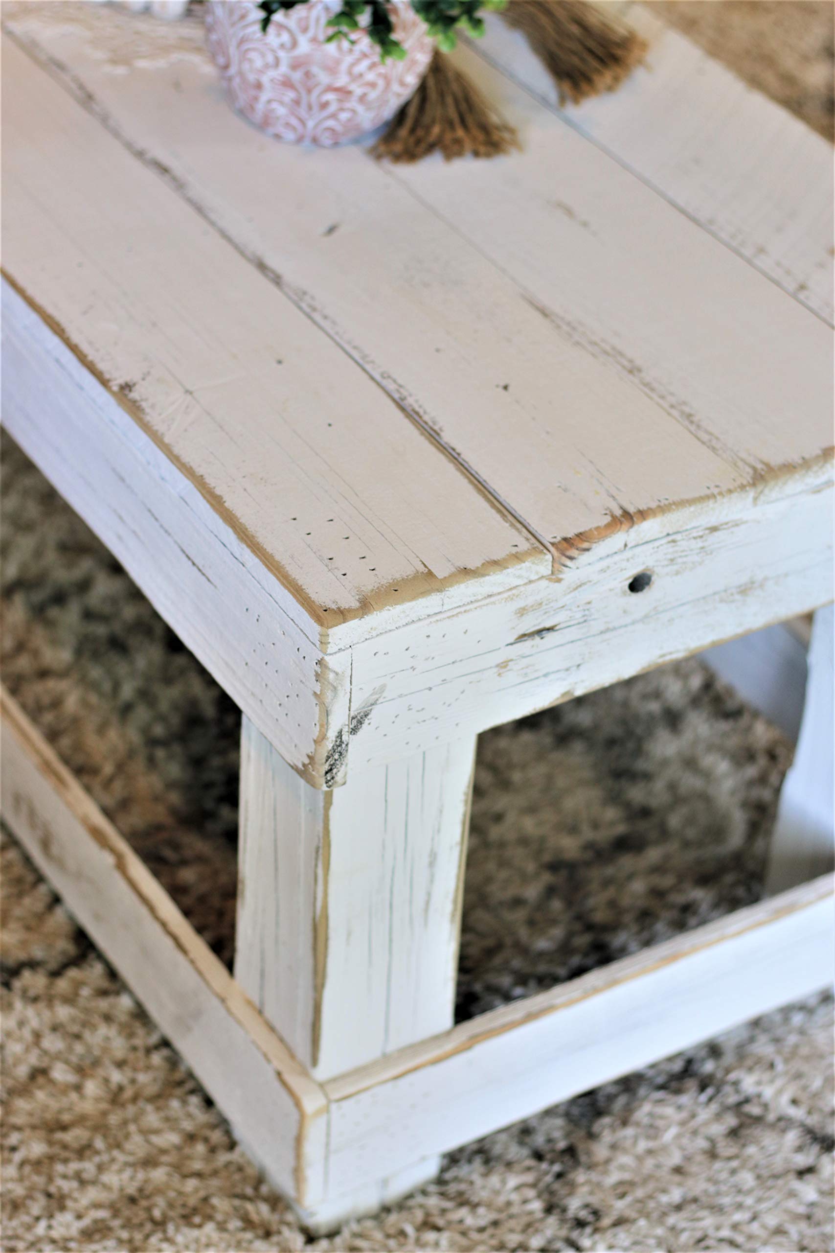 Doug and Cristy Designs White Original Coffee Table No Shelf - Modern Minimalist Living Room Furniture for Home Decor