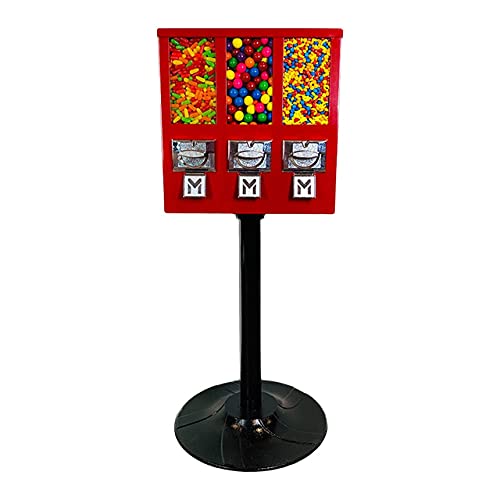 Commercial Red All-Metal Triple Compartment Vending Machine for 1