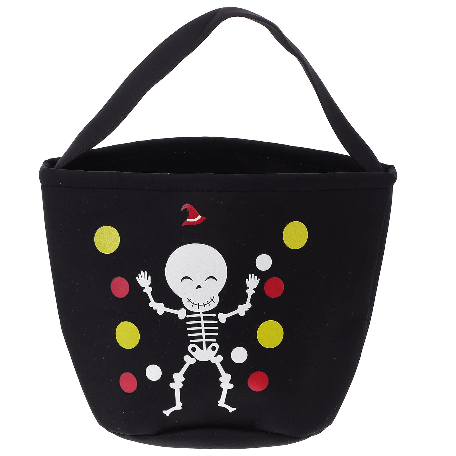 LUOZZY Halloween Candy Pouch - Reusable Cartoon Treat Bag for Trick or Treating, Party Favors & Holiday Gift Giving - Portable Polyester Candy Holder (Black) - Perfect for Halloween Parties, School Events & Neighborhood Trick-or-Treating