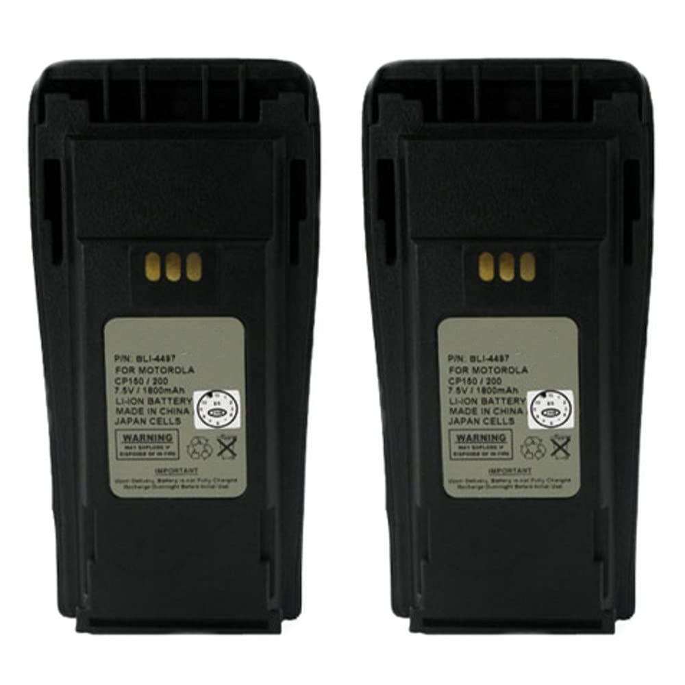 Synergy Digital 2-Way Radio Li-ion Replacement Battery - 7.5V 1800mAh Compatible with Motorola HNN9808B & NNTN4497 - 2-Pack for Long-Lasting Communication - Perfect for Construction, Security & Outdoor Adventures