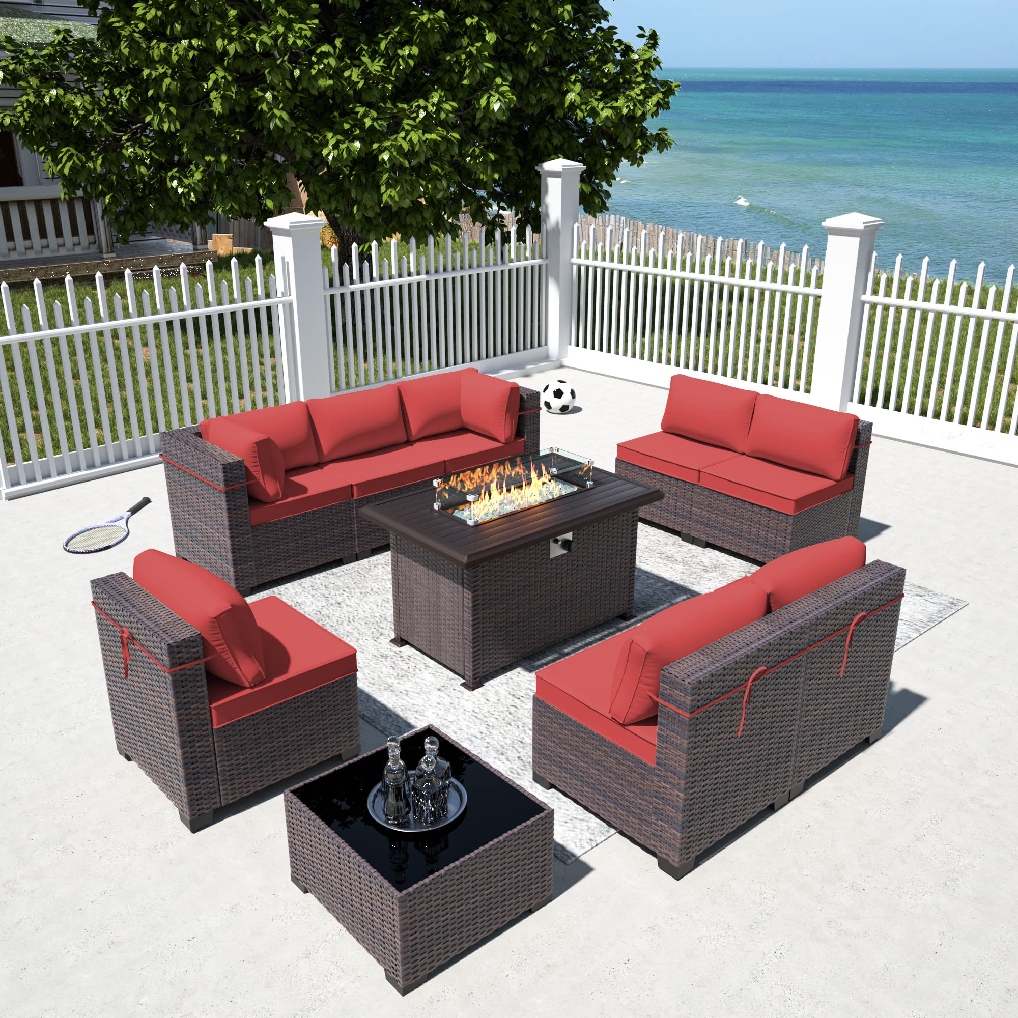 10-Piece Outdoor Patio Furniture Set with 43
