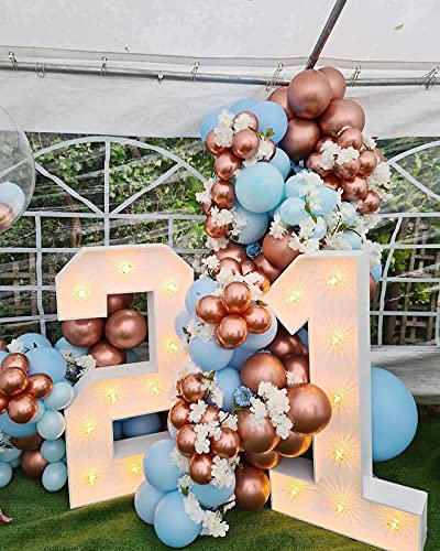 Rose Gold Metallic Balloons Kit - 12 Inch & 5 Inch Chrome Latex Balloons for Wedding, Bridal Shower & Birthday Party Decorations - Perfect for Balloon Arches, Backdrops and Photo Booth Decor