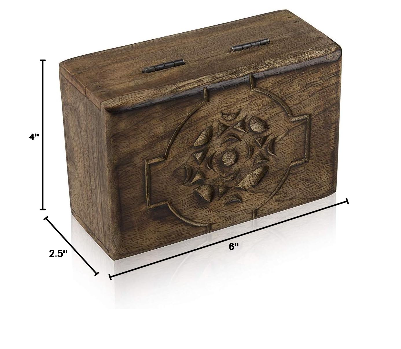 Handmade Wooden Jewelry Box - 6 x 4 Inch Decorative Keepsake Box with Lock, Perfect for Jewelry Organizer, Watch Storage & Gift Giving - Ideal for Birthday, Anniversary, Wedding & Home Decor
