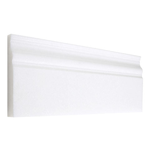 Premium White Thassos Marble Baseboard Molding - Elegant Home & Office Trim for Walls and Floors | Perfect for Living Rooms, Kitchens & Bathrooms