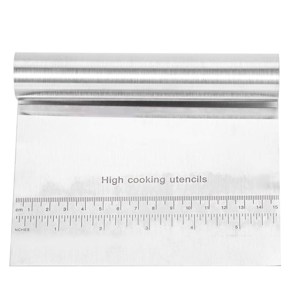 Premium Stainless Steel Dough Cutter & Cake Scraper - Heavy Duty Baking Tool for Pastry, Cookies, Bread - Perfect for Home Bakers & Professional Chefs (Kitchen, Bakery, Hotel Use)