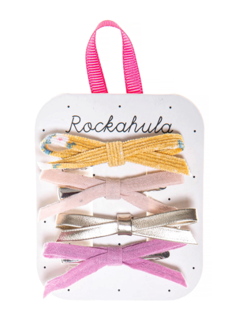RKH Florence Skinny Bow Hair Clips for Women - Elegant Hair Accessories for Everyday Wear, Parties & Weddings