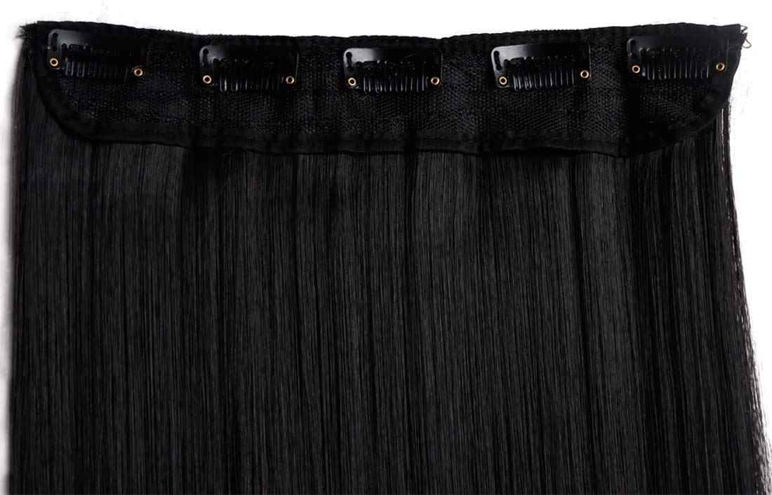 Rapidsflow® Premium 5 Clip-In Human Hair Extensions for Women - 26 Inch Straight Black, 150g, Natural Matte Finish | Perfect for Daily Styling, Parties & Special Occasions