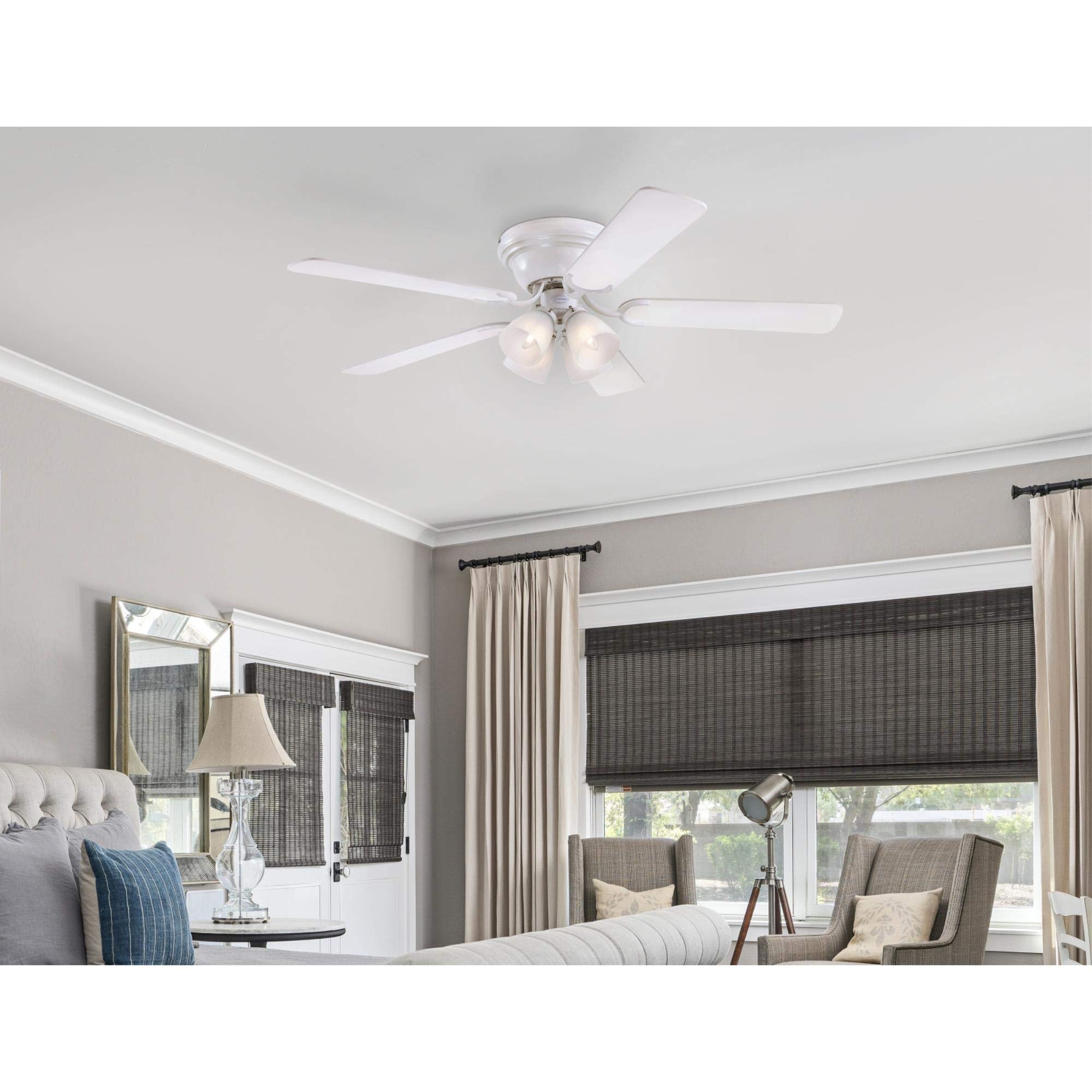 Westinghouse 7232300 CONTEMPRA IV 52 Inch Indoor Ceiling Fan with LED Light Kit, White - Perfect for Living Room, Bedroom, and Home Office Cooling & Lighting