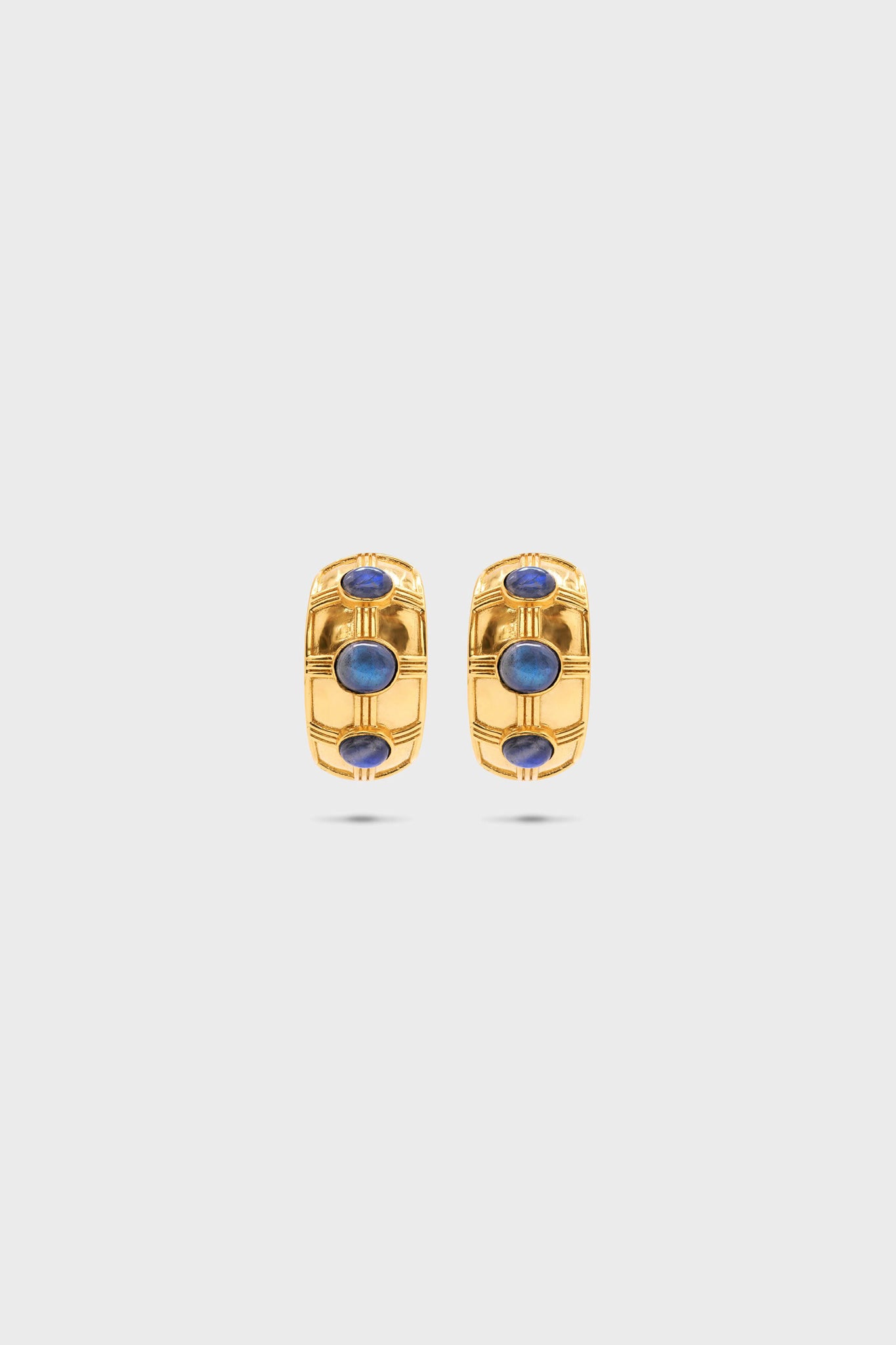 Blue Labradorite Cleopatra Bold Hoop Earrings | Handmade Boho Statement Jewelry for Women | Perfect for Parties, Weddings & Special Occasions