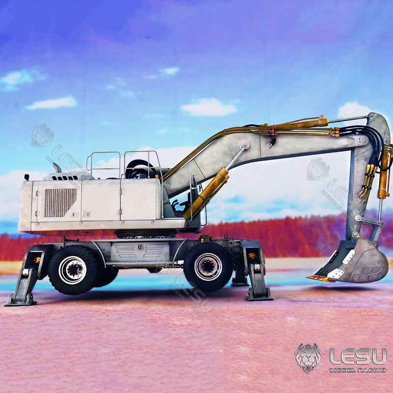 1/14 LESU RC Metal Aoue ET30H Wheeled Excavator Toy - Hydraulic System with Pump Valve, LED Lights & Axle - Fast Shipping - Perfect for Construction Simulation, RC Hobbyists & Collectors