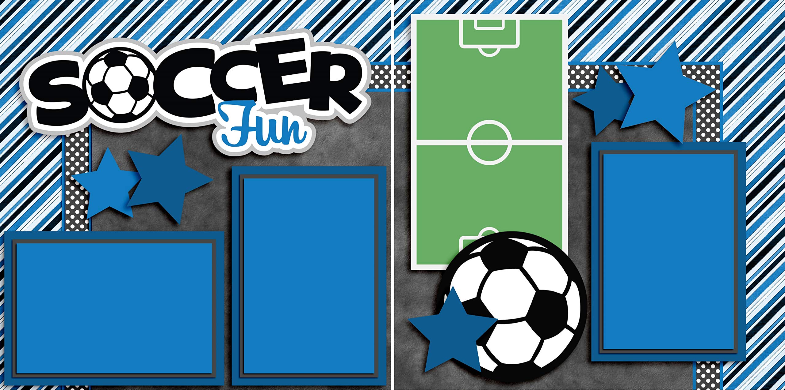 Creative Soccer Scrapbook Kit - 5 Double Page Layouts for Sports Memories & Team Albums | Perfect for Soccer Fans, Coaches, and Player Gifts
