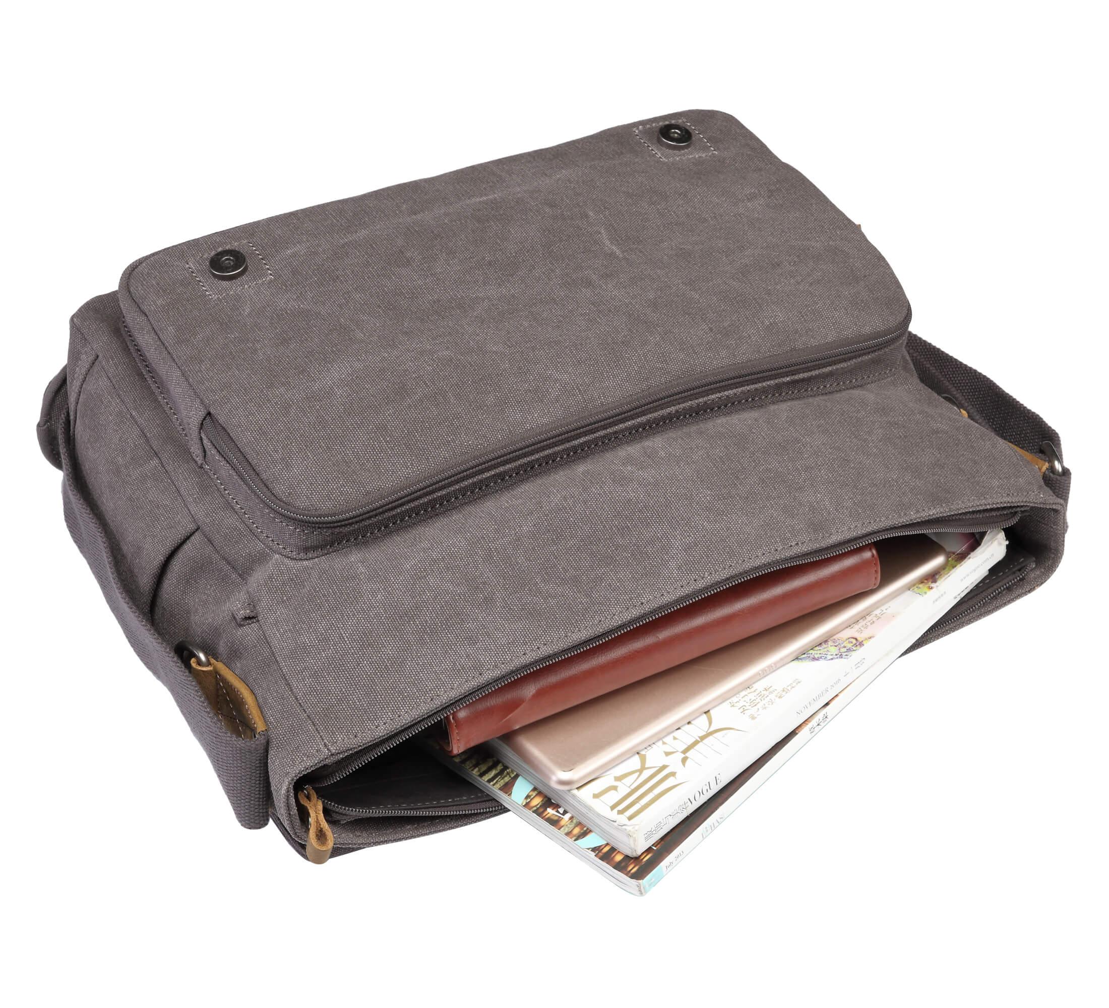 TRP0207 Troop London Classic Canvas Laptop Messenger Bag - Durable Water-Resistant Work & Travel Briefcase for Men & Women | Perfect for Office, Business Trips & Daily Commute