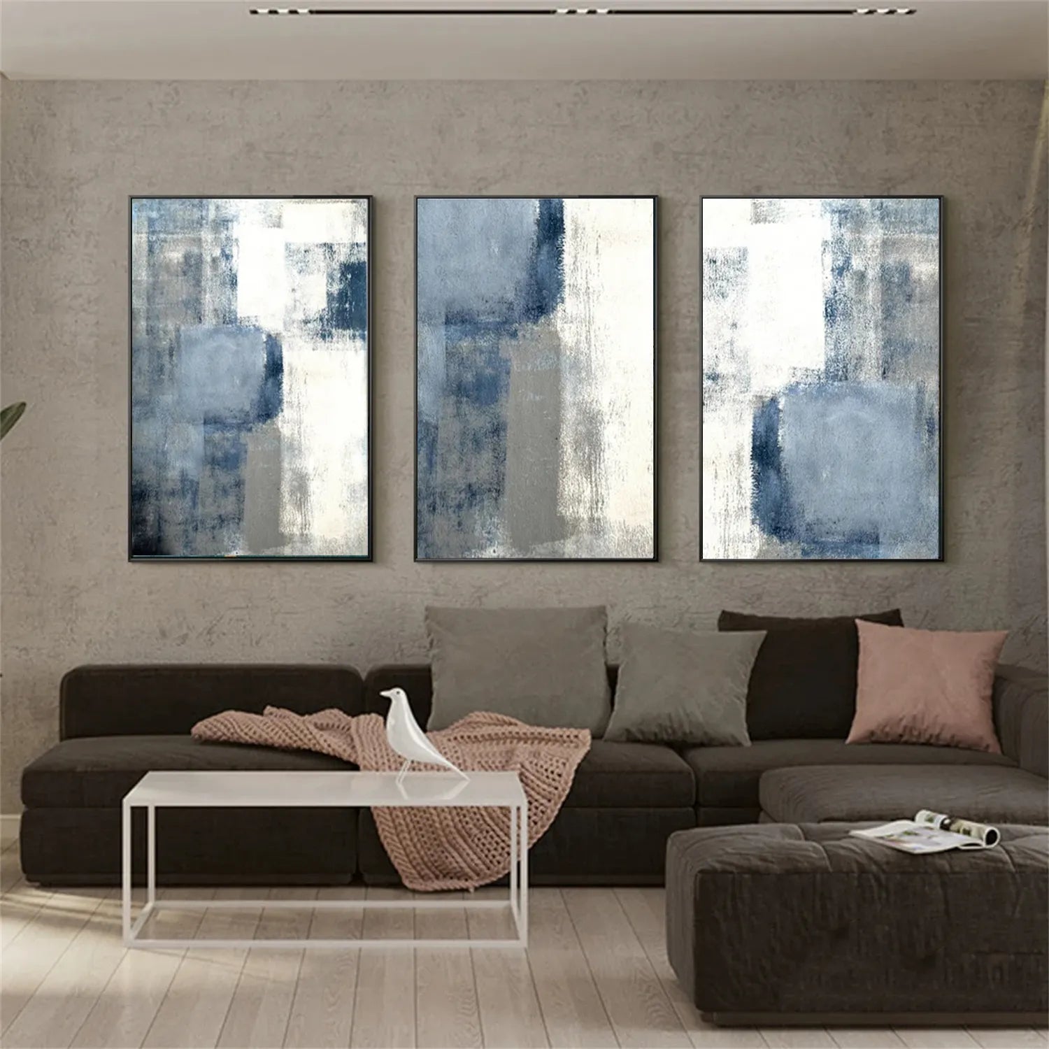 Abstract Tranquility Set of 3 Wall Art Prints - Modern Minimalist Home Decor for Living Room, Bedroom & Office - #WS178
