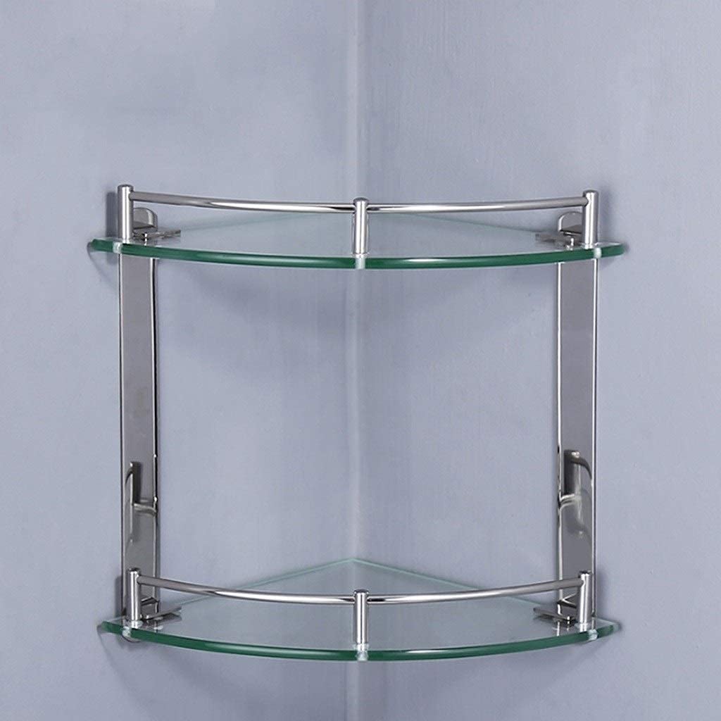 GANE Corner Bathroom Storage Rack - 2-Tier Shower Caddy with Hooks for Towels, Toiletries & Bath Essentials | Space-Saving Organizer for Small Bathrooms, Showers & Bathtubs