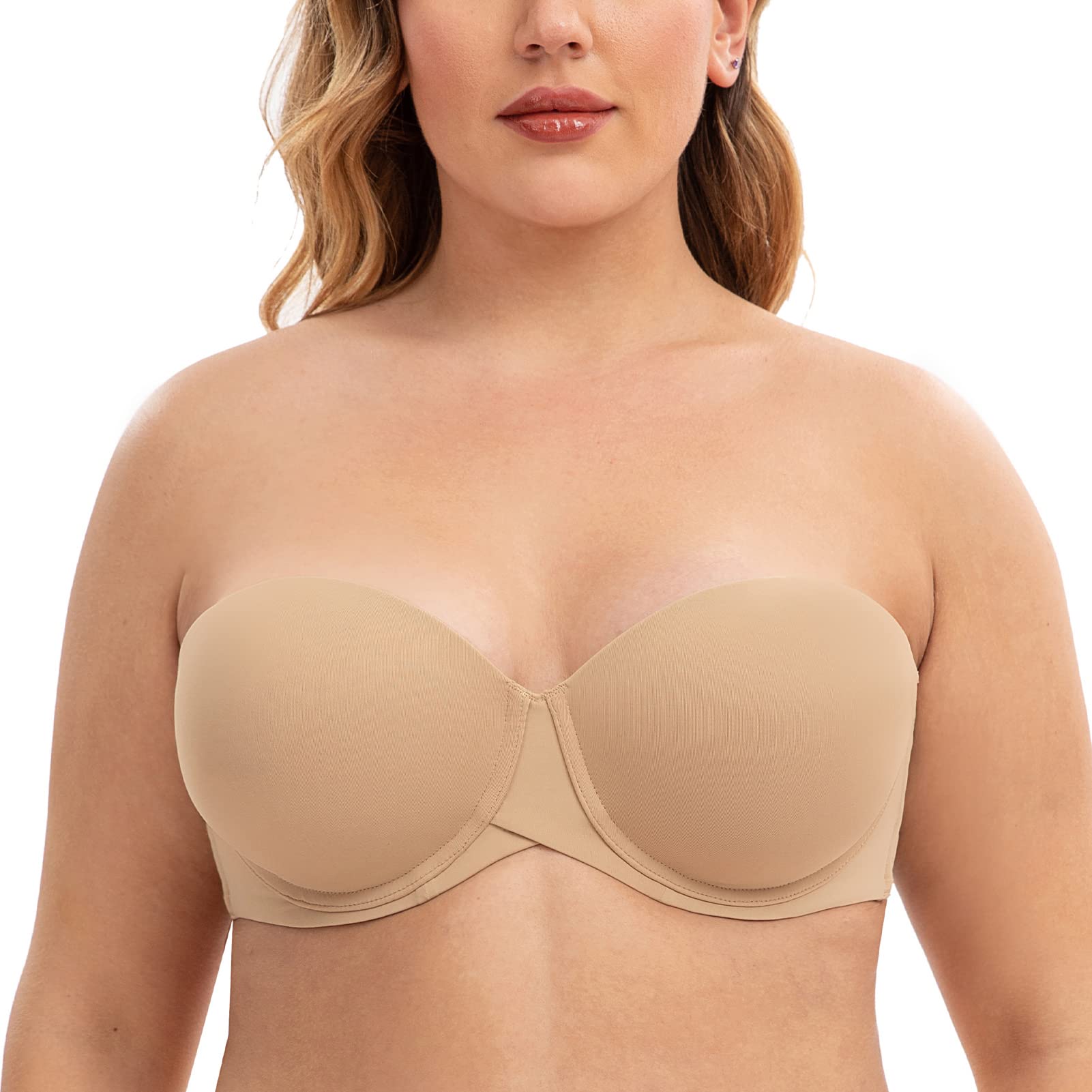 Push Up Underwire Strapless Bra for Women - Padded Lifting Invisible Cups for Comfort & Support | Perfect for Wedding Dresses, Evening Gowns & Formal Wear