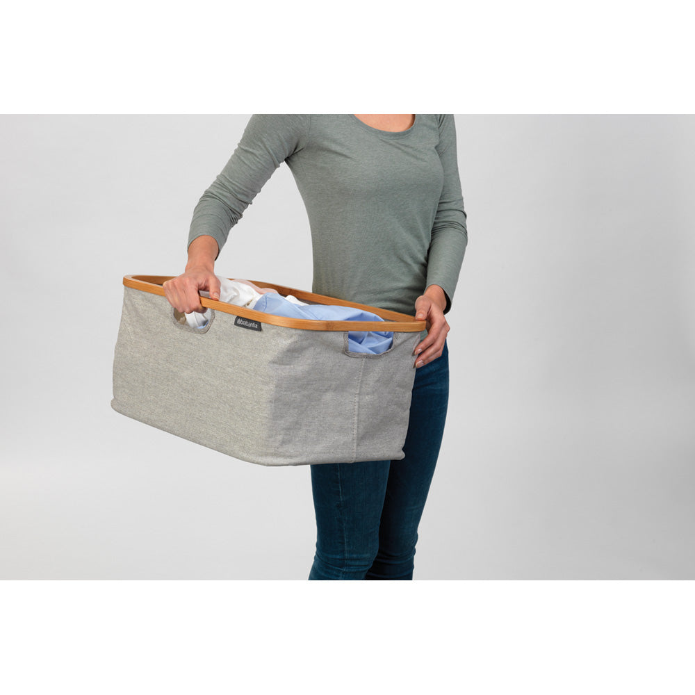 Foldable Laundry Hamper 40L Grey - Collapsible Clothes Hamper for Bedroom, Bathroom & Travel - Space Saving Storage Solution for Dirty Clothes