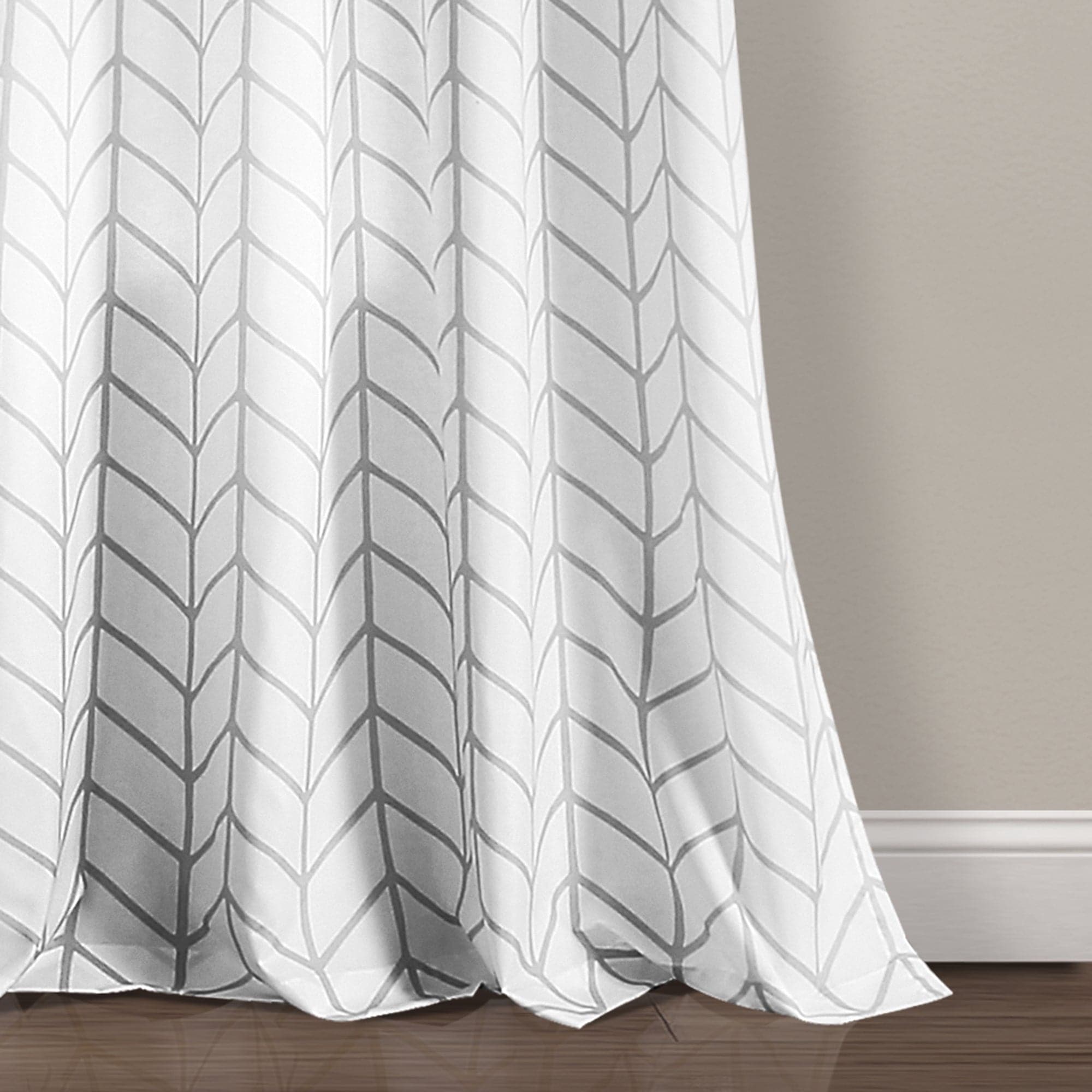 Calia Chevron Geo Window Curtain Panels Set - Stylish Chevron Pattern Blackout Curtains for Living Room & Bedroom - Elegant Home Decor for Privacy & Light Control