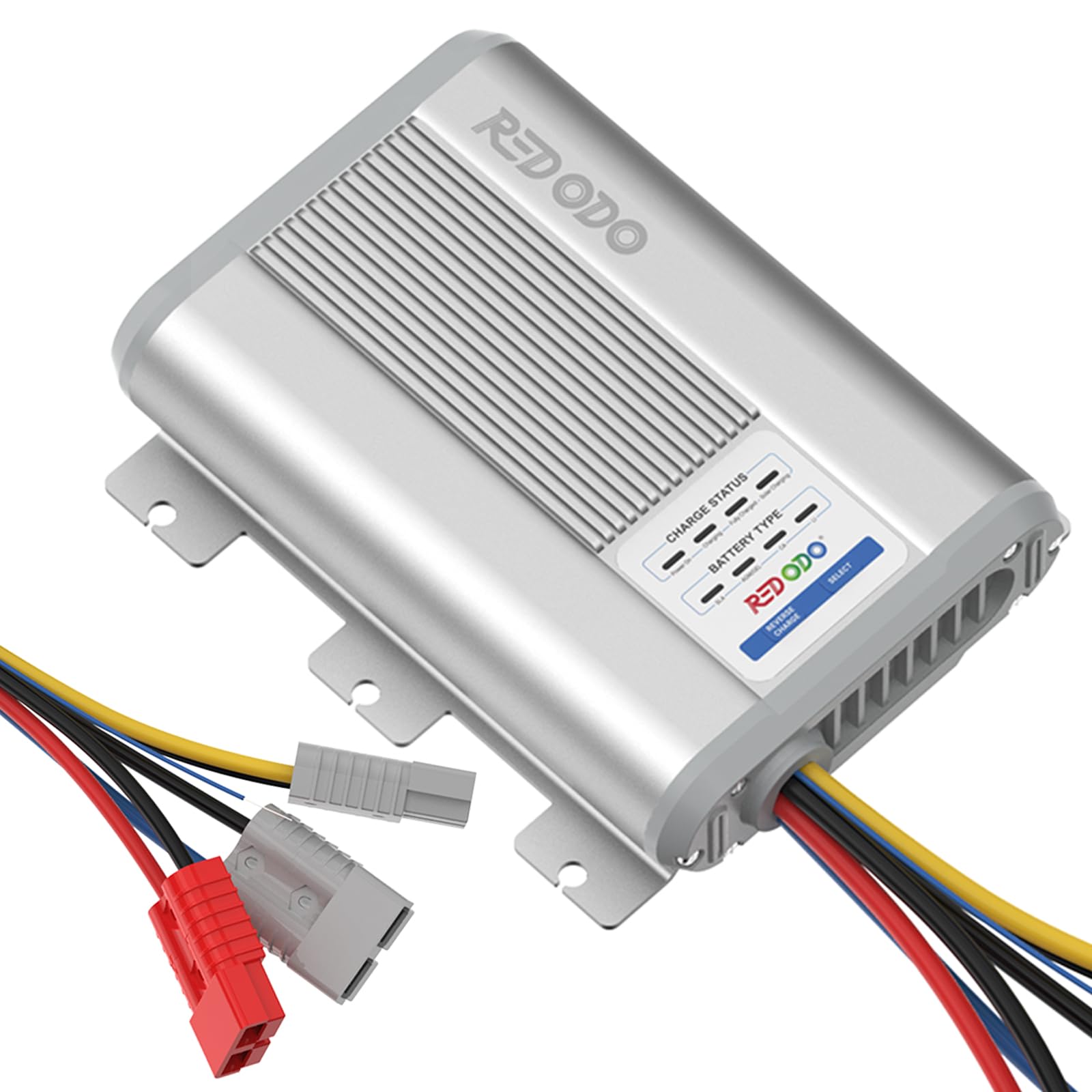 Redodo 12V 40A DC to DC Battery Charger with MPPT - On-Board Charger for AGM, Gel, SLA & Lithium Batteries - Dual Input Charger with LED Indicators & Anderson Connector - Perfect for RV, Camper, Van, Vehicle & Marine Applications - Charge Batteries While Driving or Boating