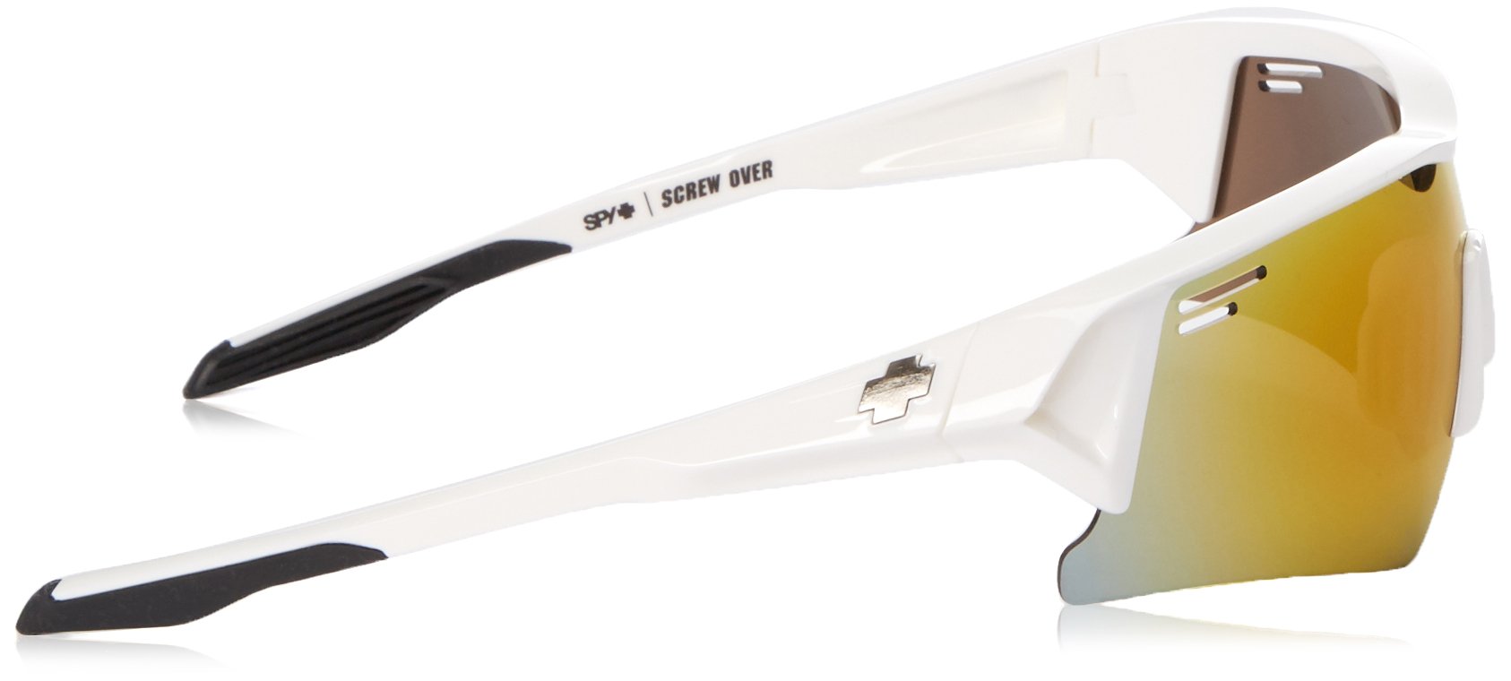 Spy Optics Screw Over White Wrap Sunglasses - Polarized UV Protection for Cycling, Running & Outdoor Sports