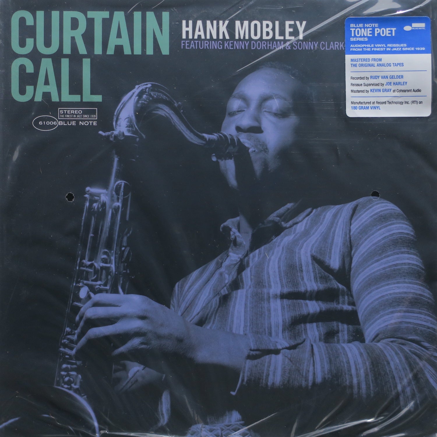 Hank Mobley 'Curtain Call' Blue Note Tone Poet Series 180g Vinyl LP Record - Jazz Music Collector's Edition for Audiophiles & Home Listening
