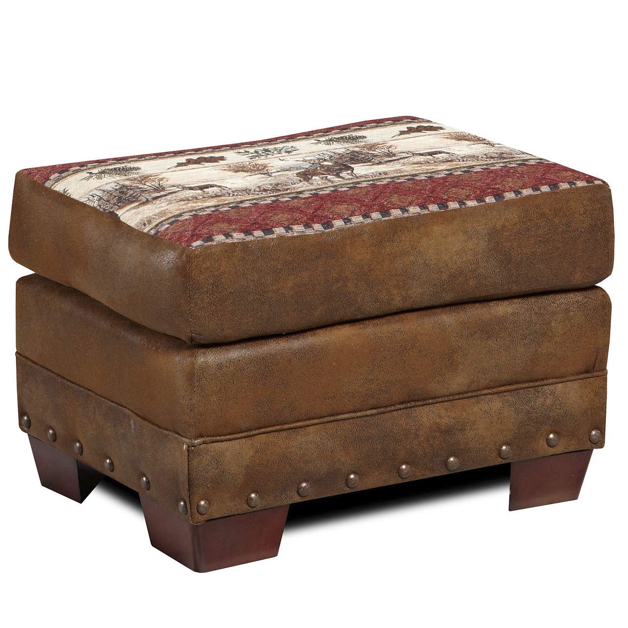 Deer Valley Ottoman - Classic American Furniture in Brown | Perfect for Living Room, Bedroom & Home Decor
