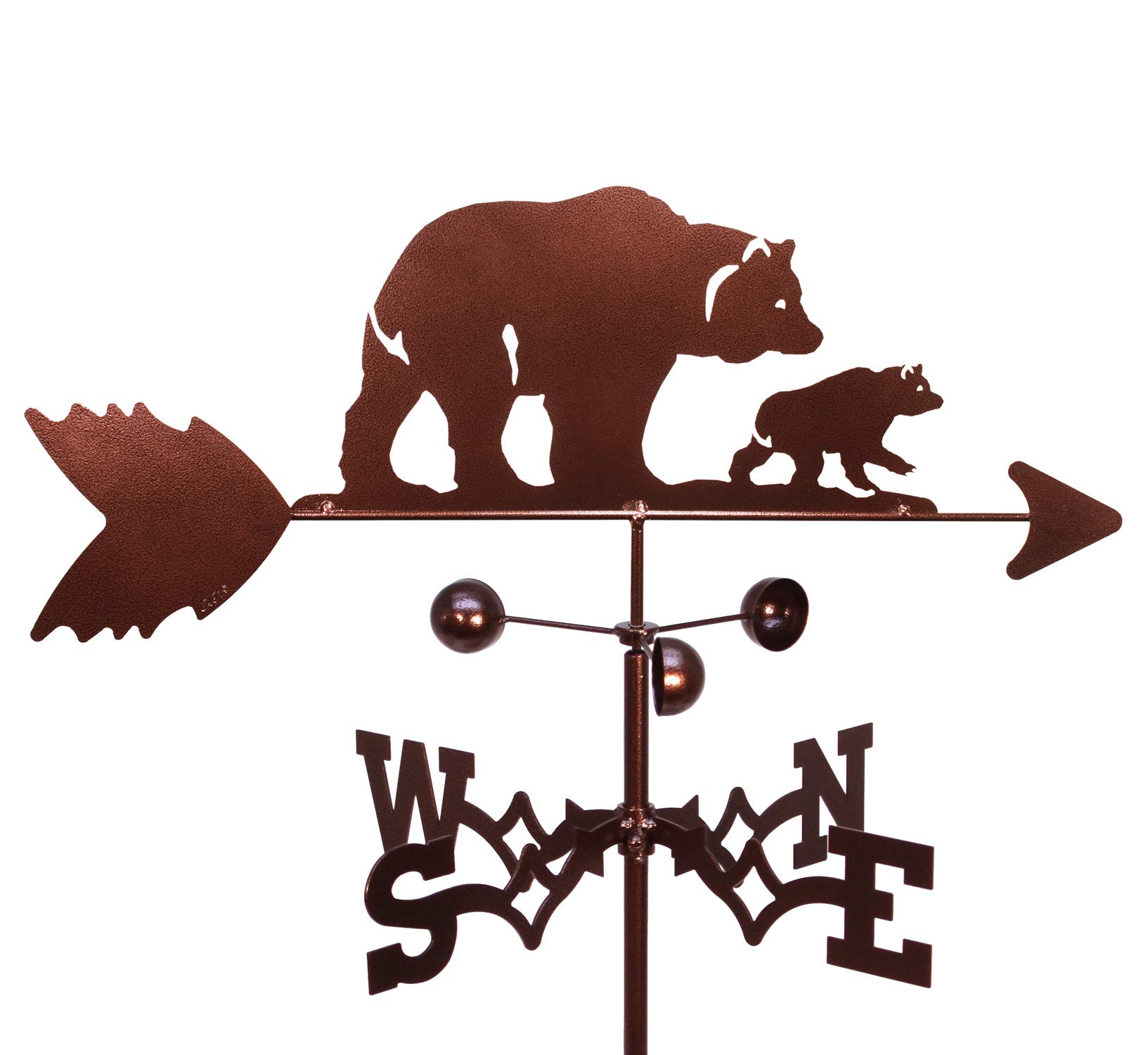 SWEN Products Bear & Cub Weathervane - Handcrafted Garden Decor with Stake for Outdoor Decoration | Perfect for Backyard, Patio, and Lawn Ornament